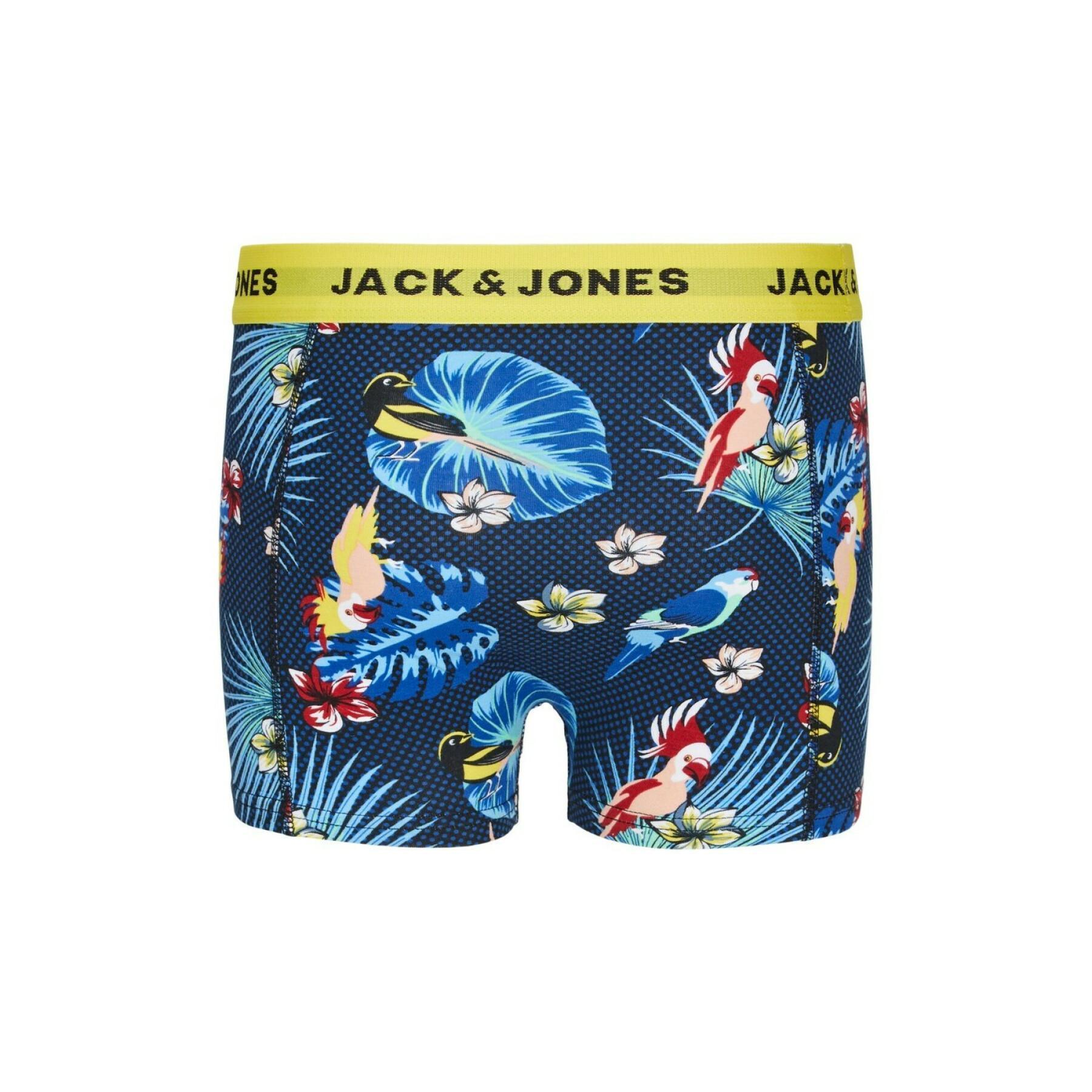 Set van 3 boxers voor kinderen Jack & Jones Flower Bird