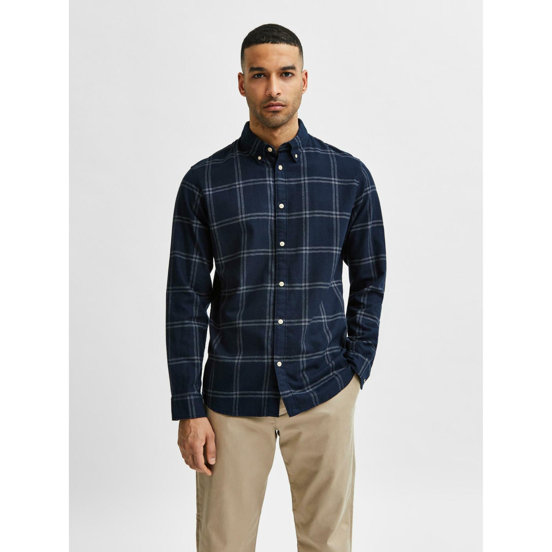Overhemd Selected flannel manches longues slim