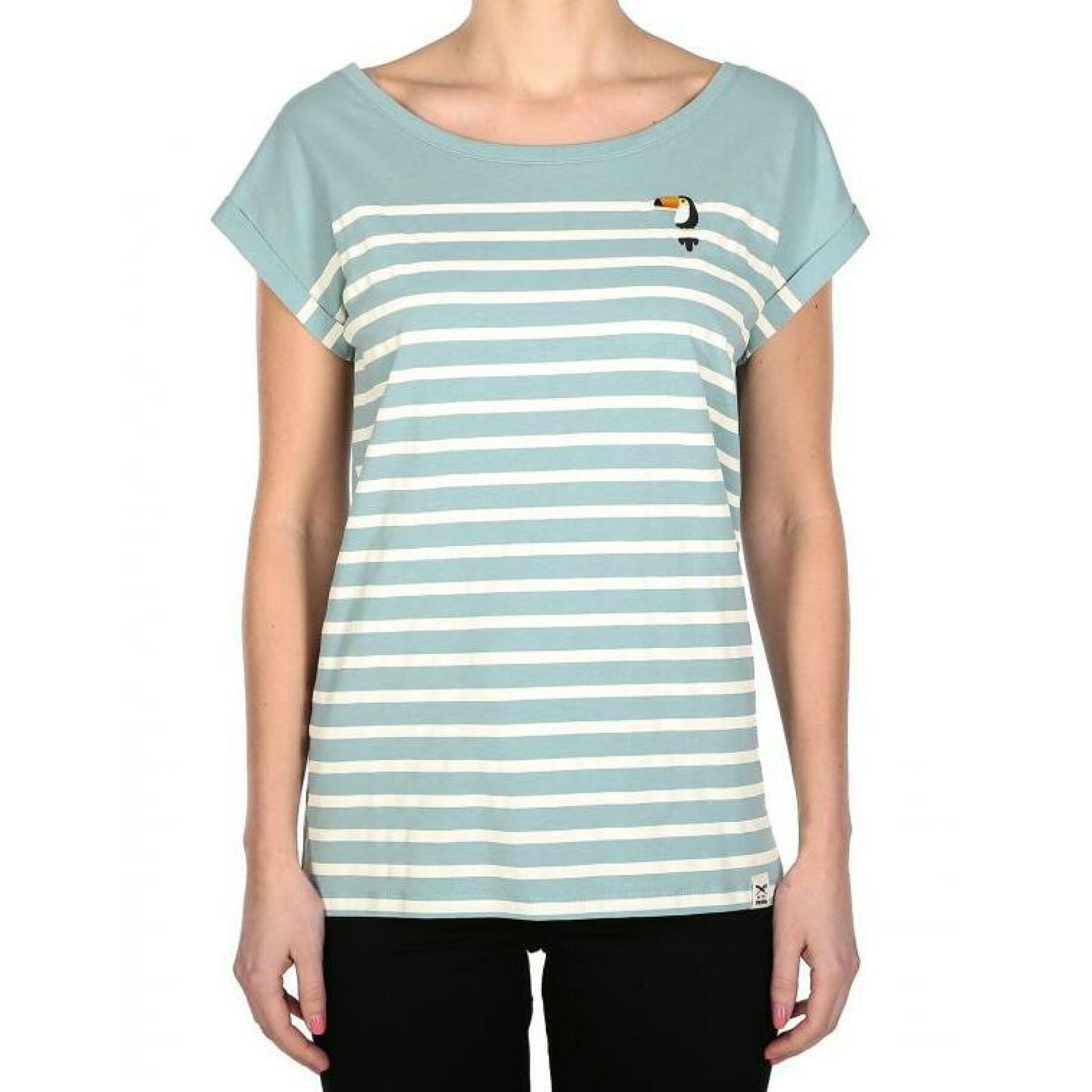 Dames-T-shirt met streepjes Iriedaily tucan