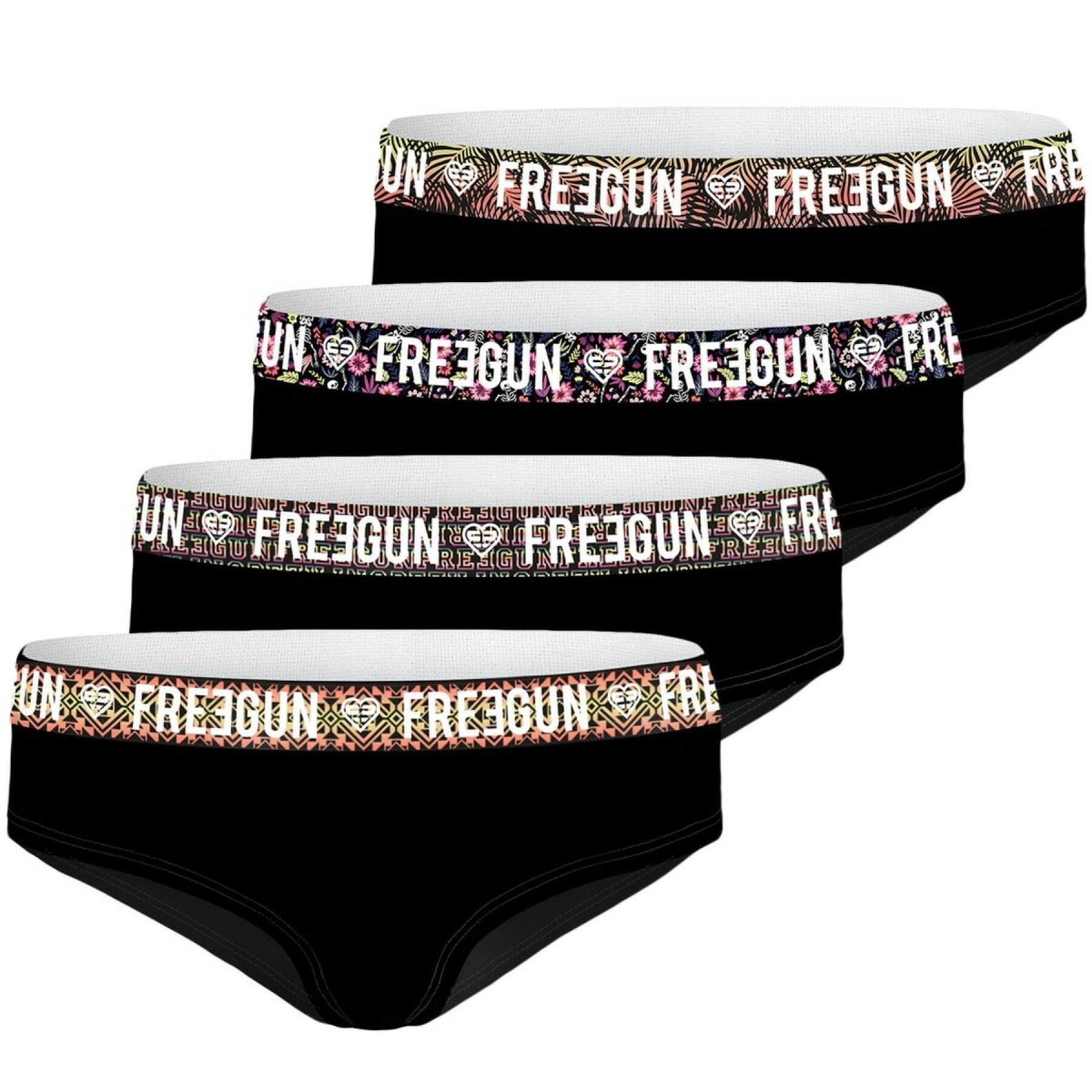 Effen katoenen boxershort voor meisjes Freegun (x4)