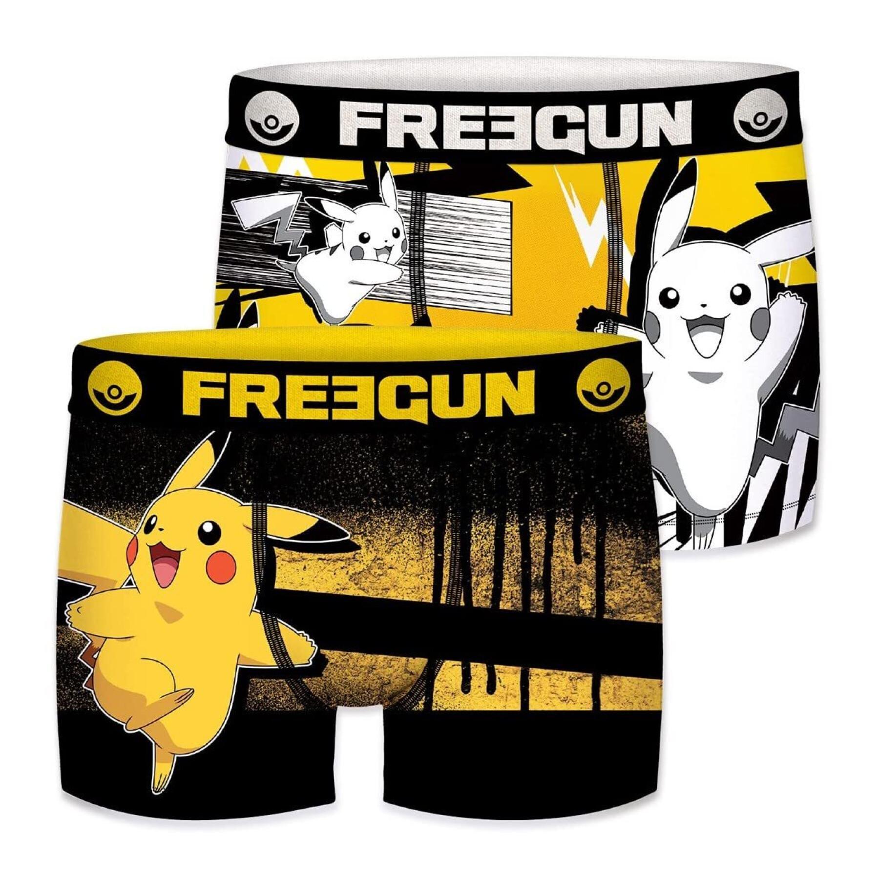 Set van 2 boxers voor kinderen Freegun Pokemon grafitty