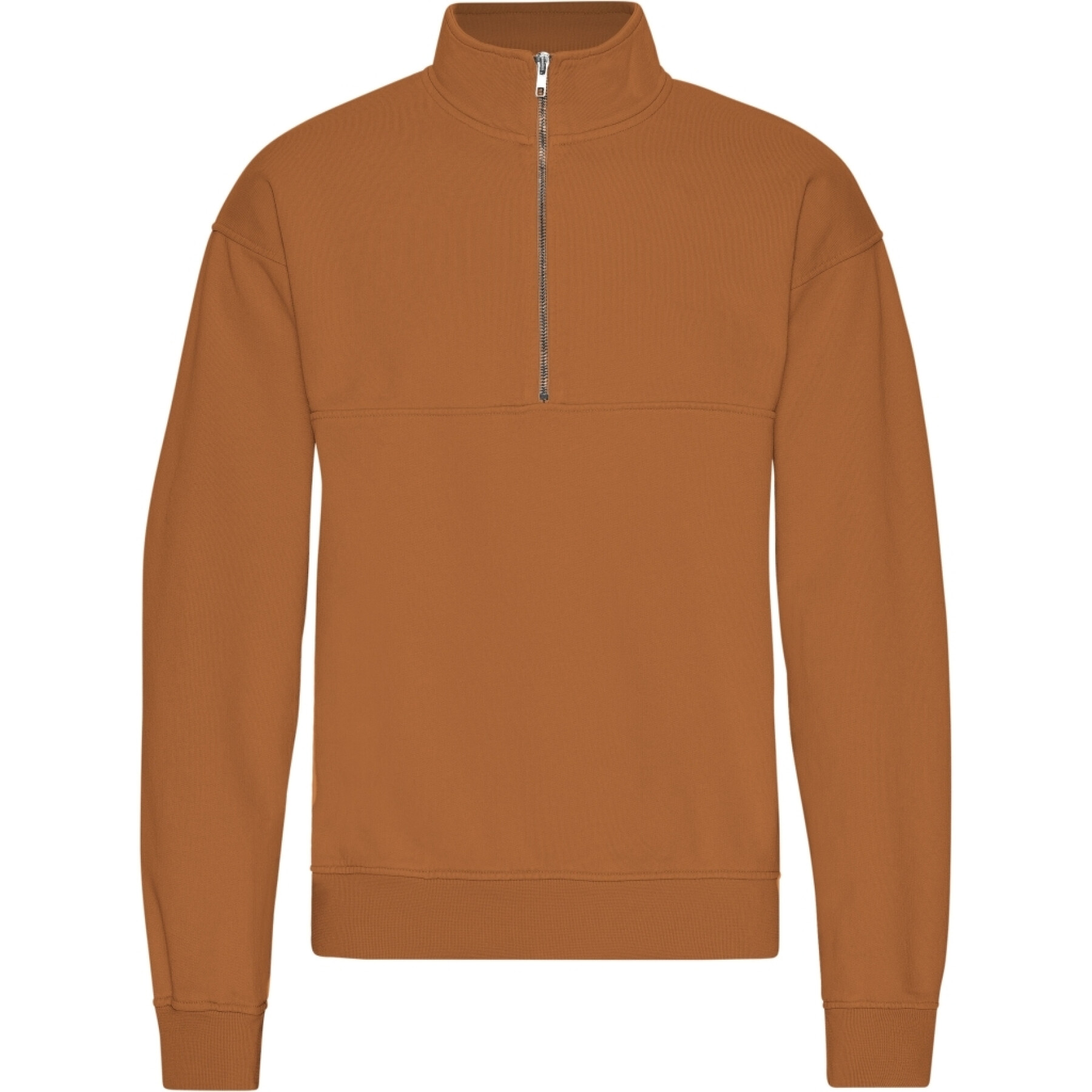 1/4 rits sweater Colorful Standard Organic Ginger Brown