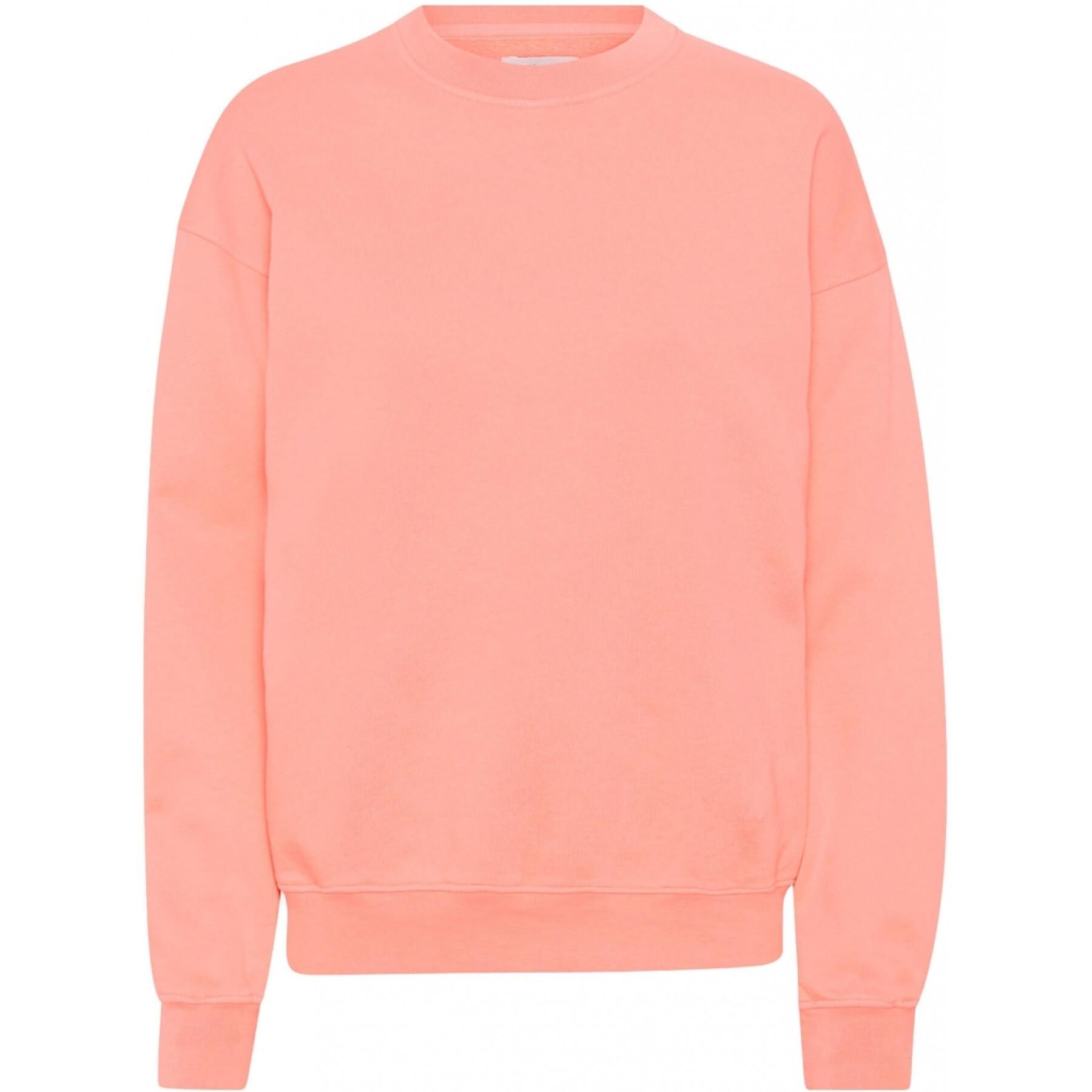 Sweatshirt ronde hals Colorful Standard Organic oversized bright coral