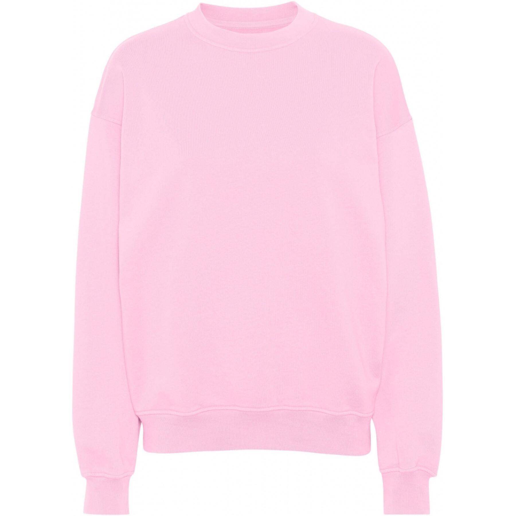 Sweatshirt ronde hals Colorful Standard Organic oversized flamingo pink