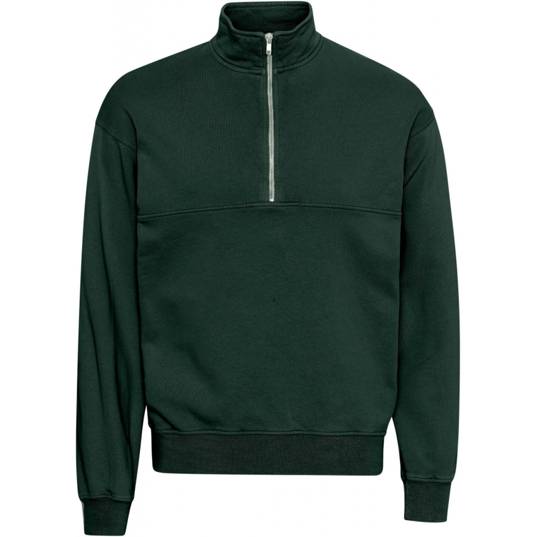 Sweatshirt 1/4 rits Colorful Standard Organic hunter green