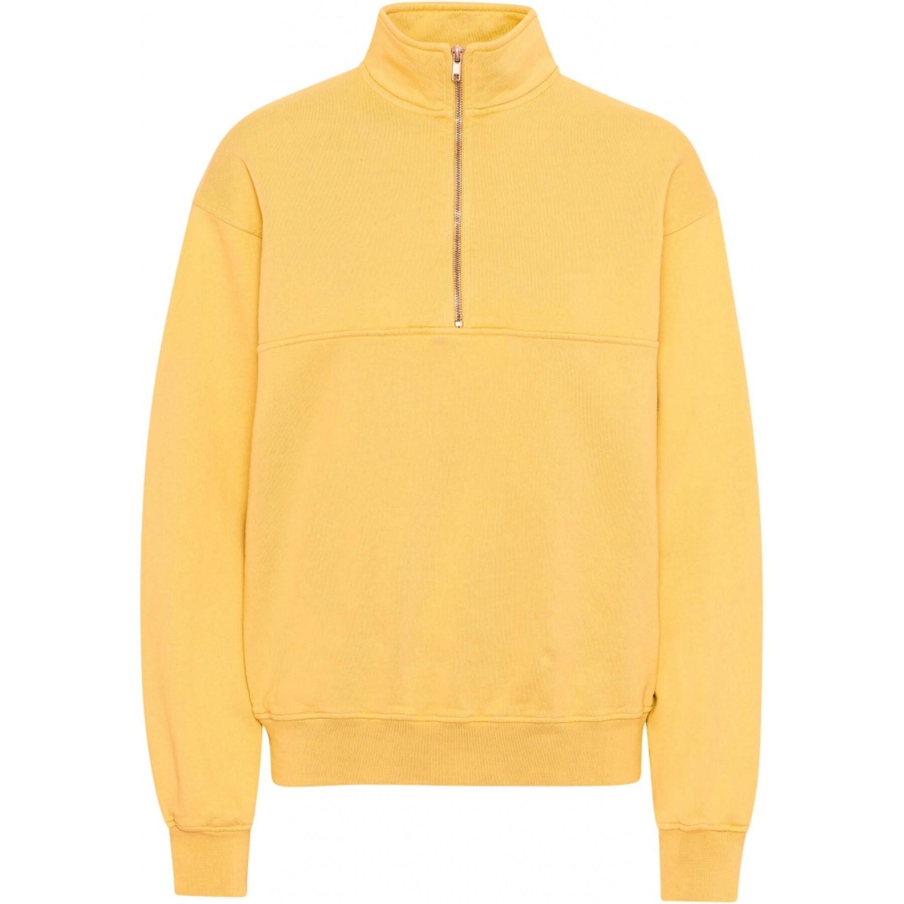 Sweatshirt 1/4 rits Colorful Standard Organic lemon yellow