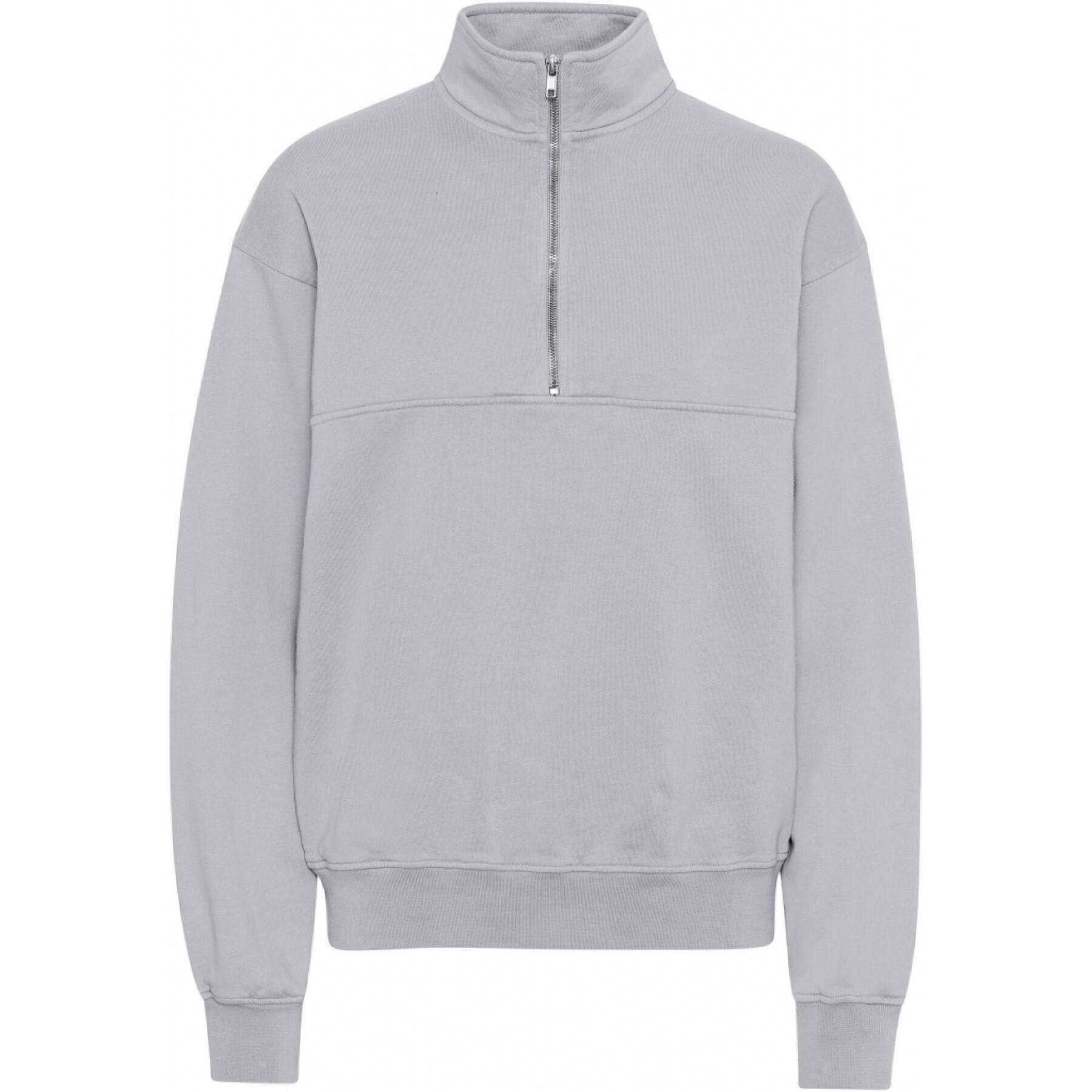 Sweatshirt 1/4 rits Colorful Standard Organic limestone grey