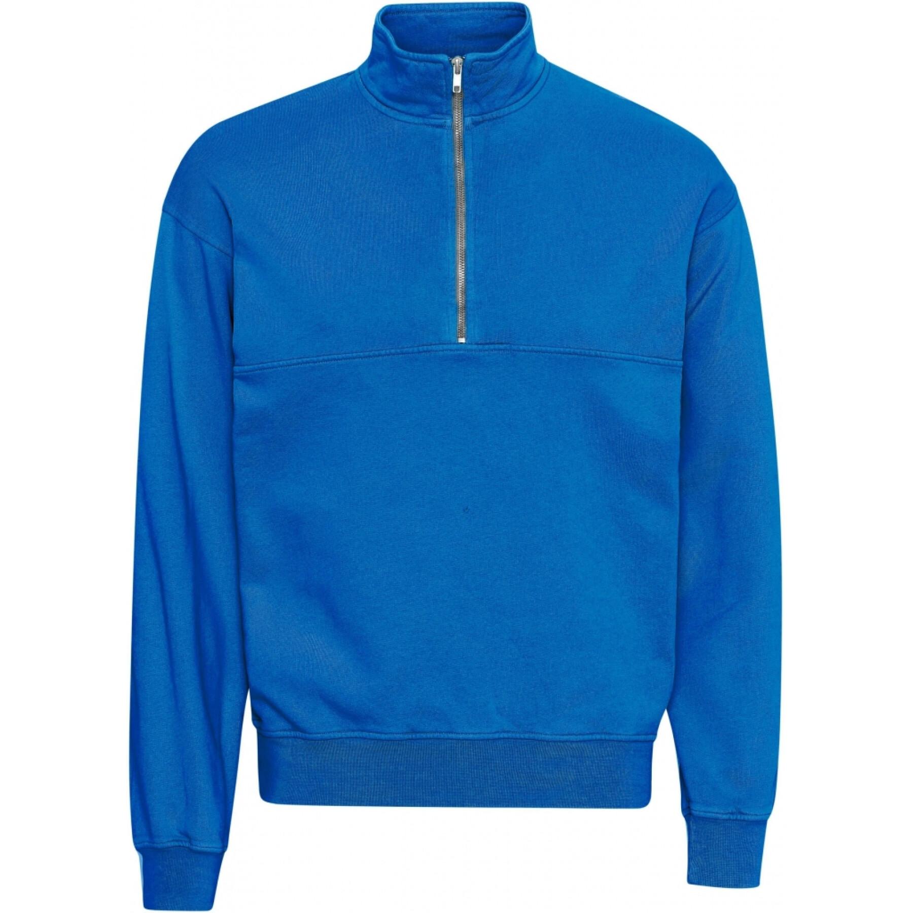 Sweatshirt 1/4 rits Colorful Standard Organic pacific blue