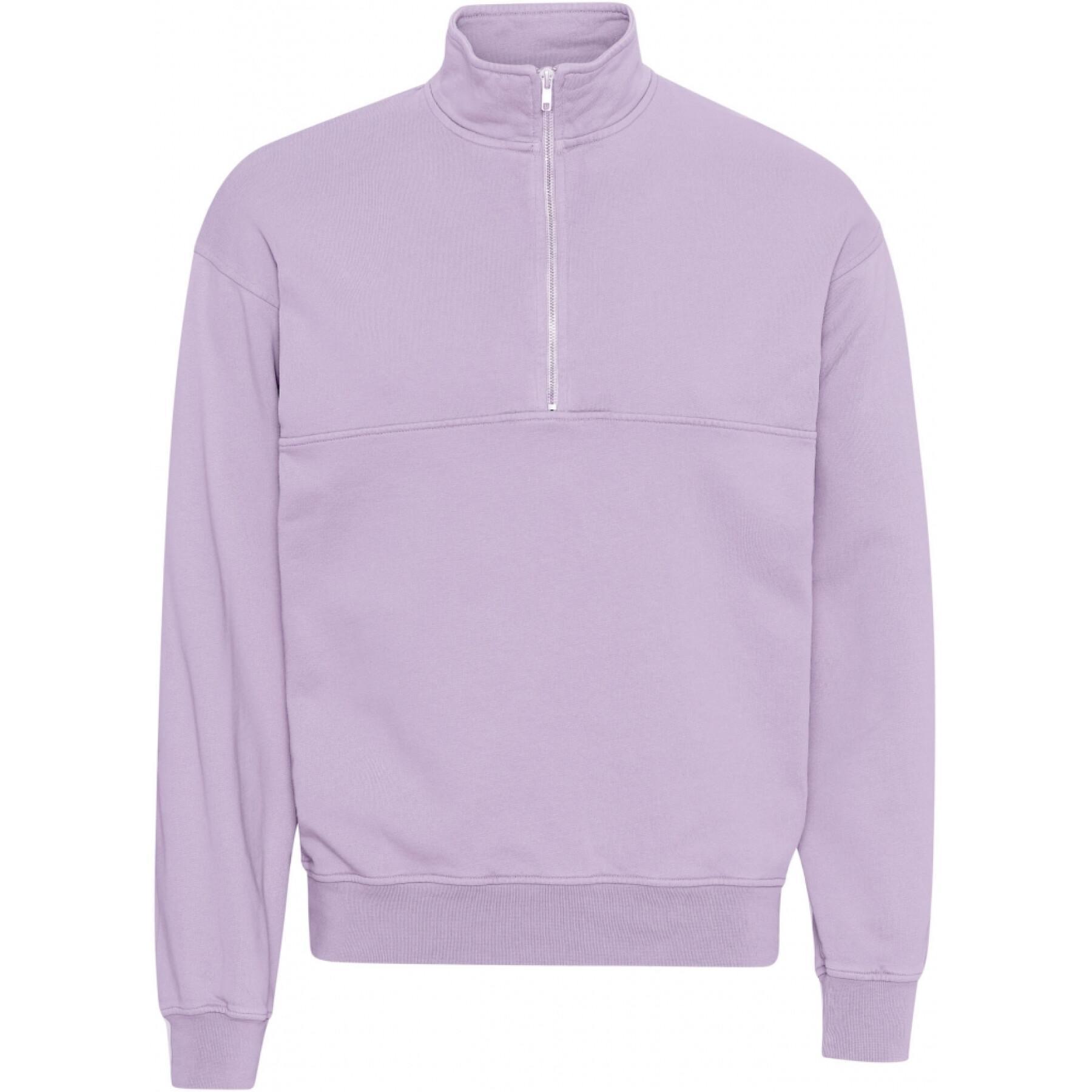 Sweatshirt 1/4 rits Colorful Standard Organic soft lavender