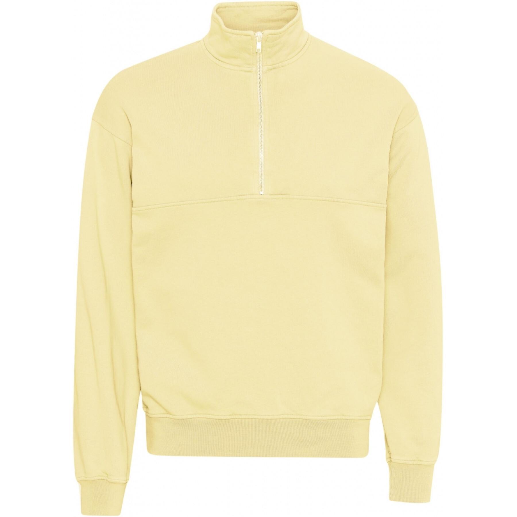 Sweatshirt 1/4 rits Colorful Standard Organic soft yellow