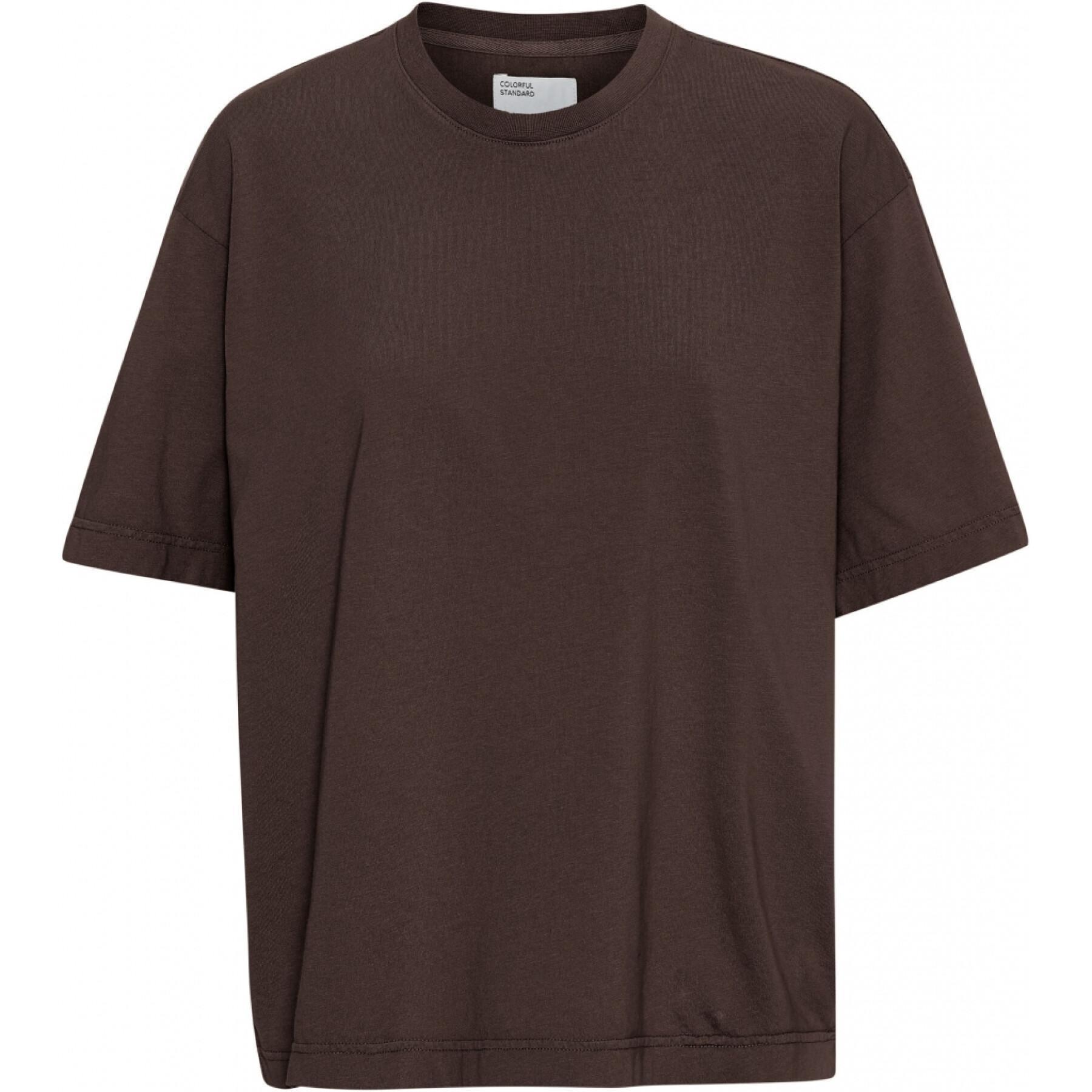 Dames-T-shirt Colorful Standard Organic oversized coffee brown