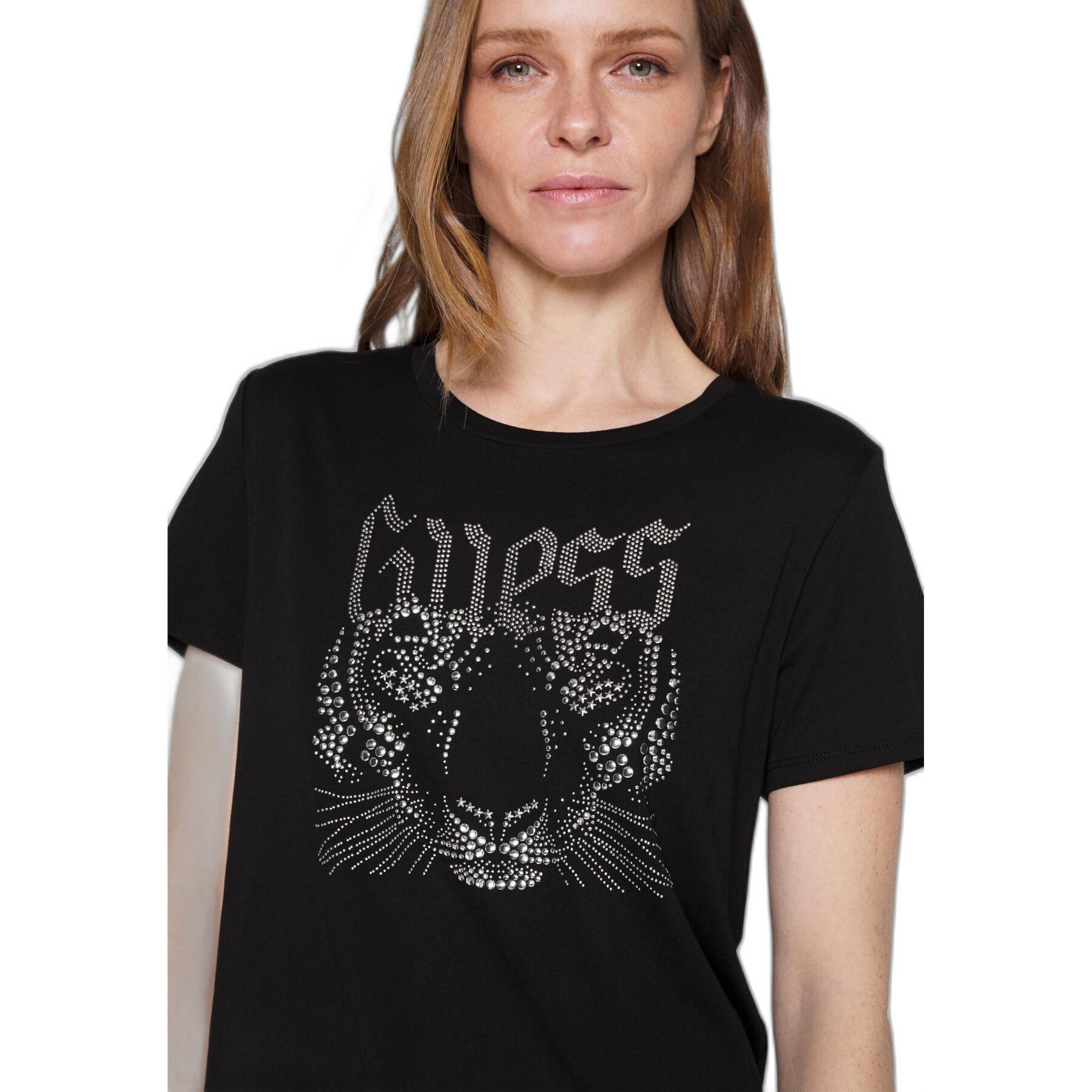 Dames-T-shirt Guess Logo Tiger Easy