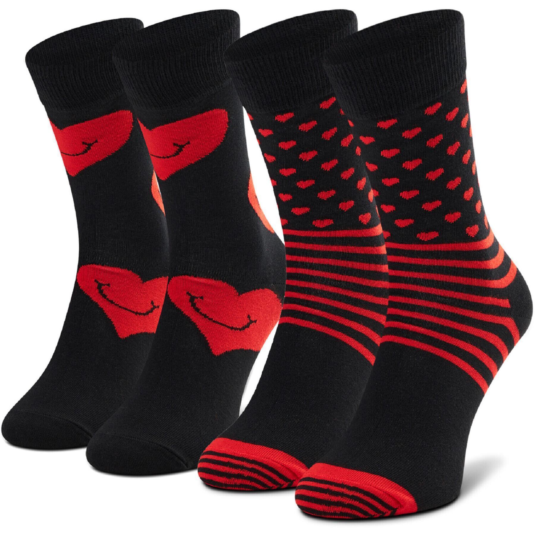 Geschenkset van 2 paar sokken Happy Socks I Heart You