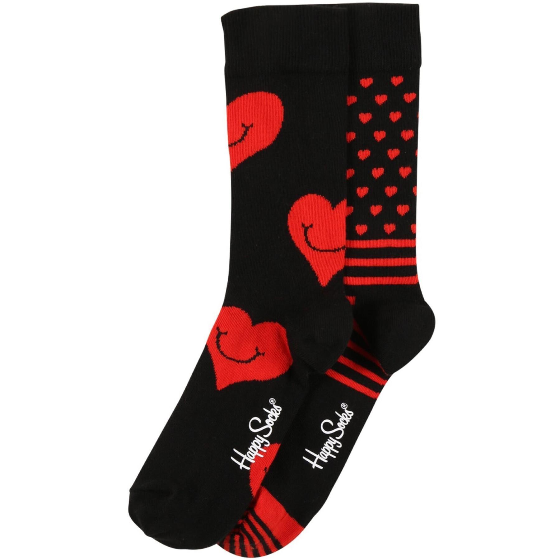 Geschenkset van 2 paar sokken Happy Socks I Heart You