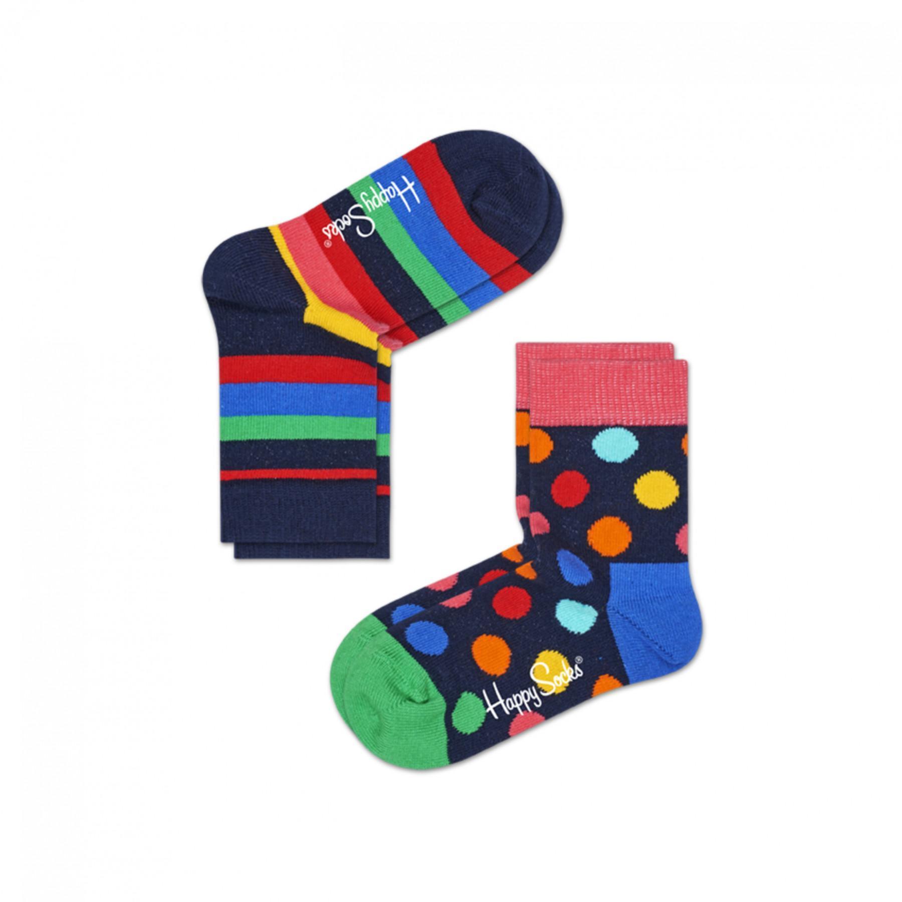 Kindersokken Happy Socks 2-pack Stripe