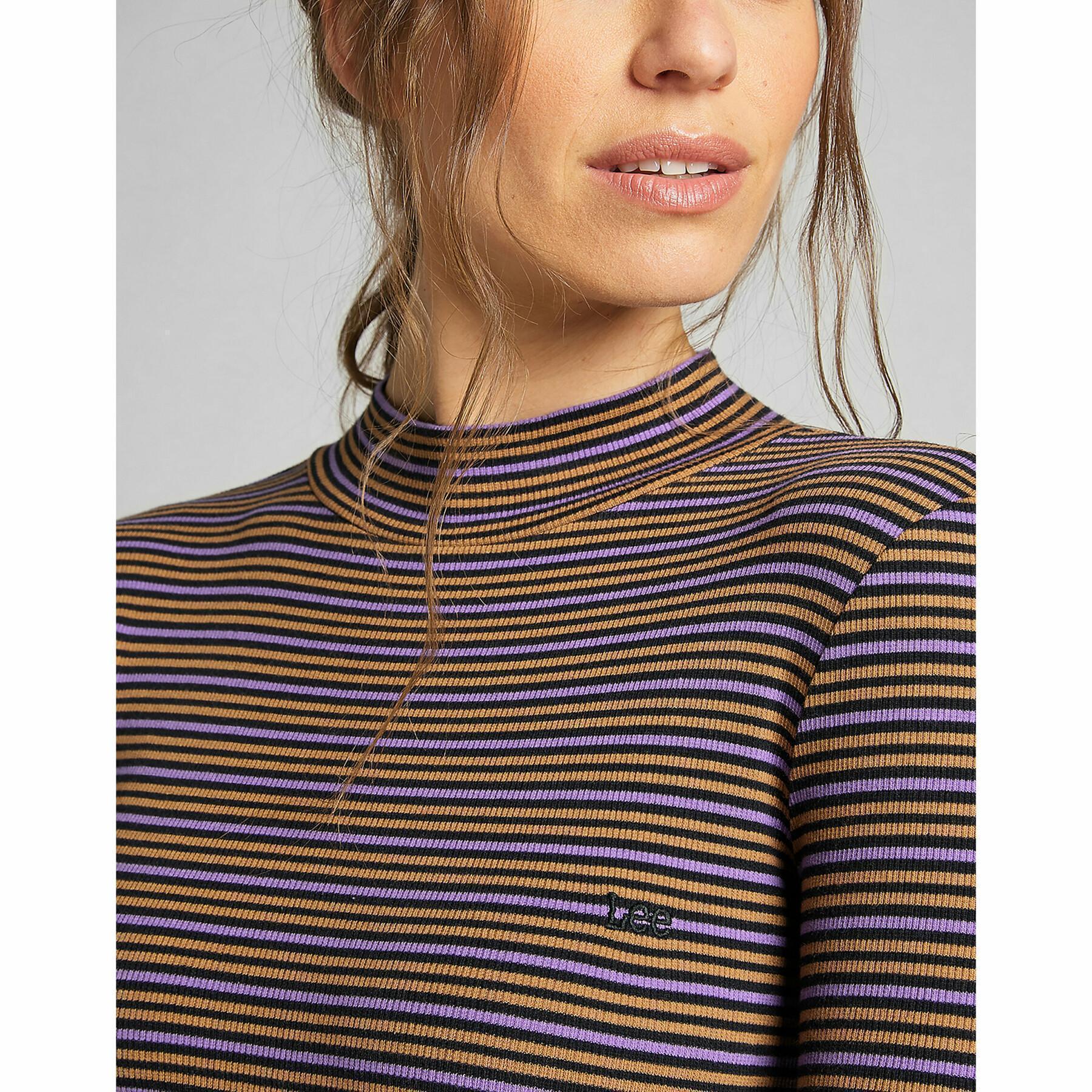 Dames-T-shirt Lee Ribbed Ls Stripped