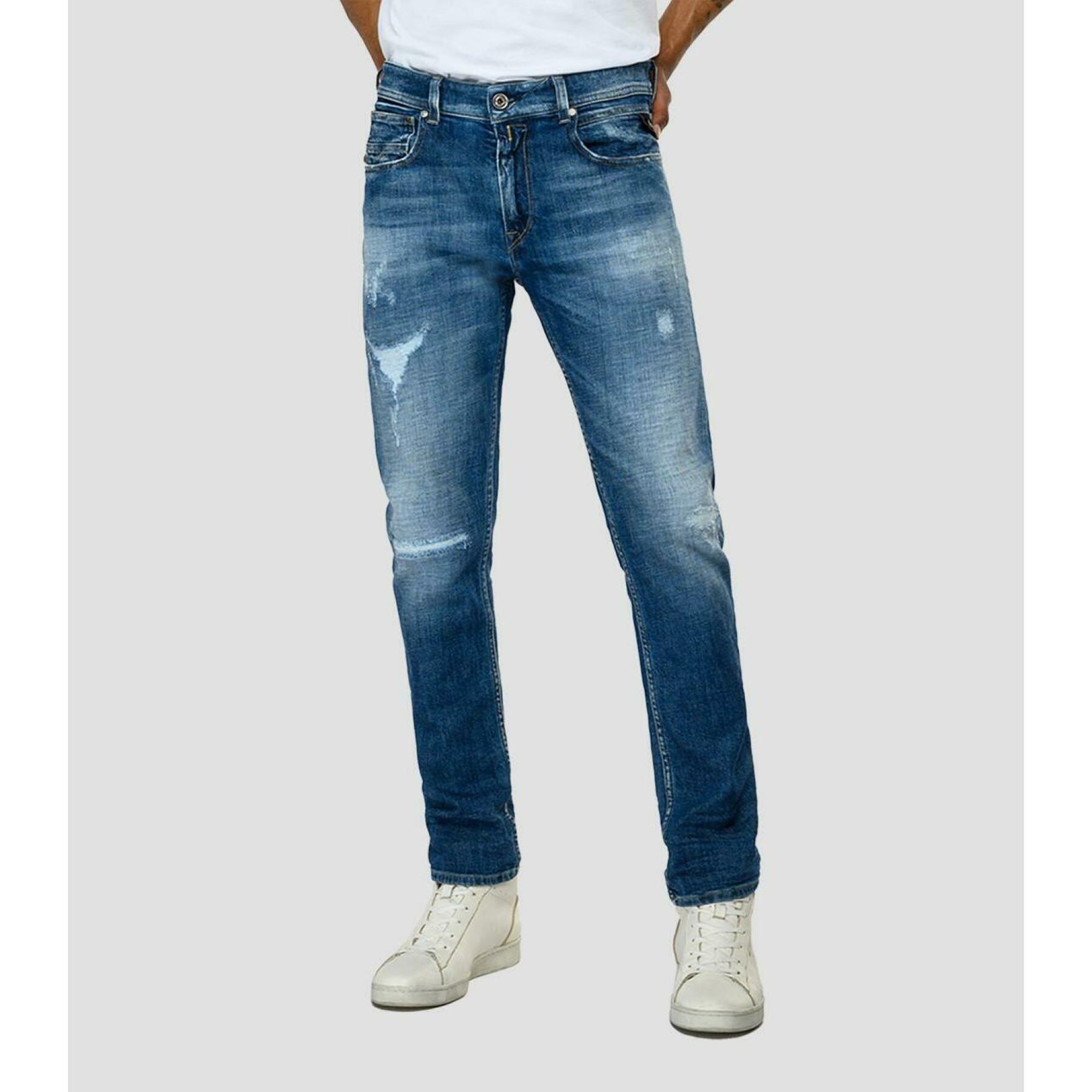 Low rise skinny jeans Replay johnfrus broken edge