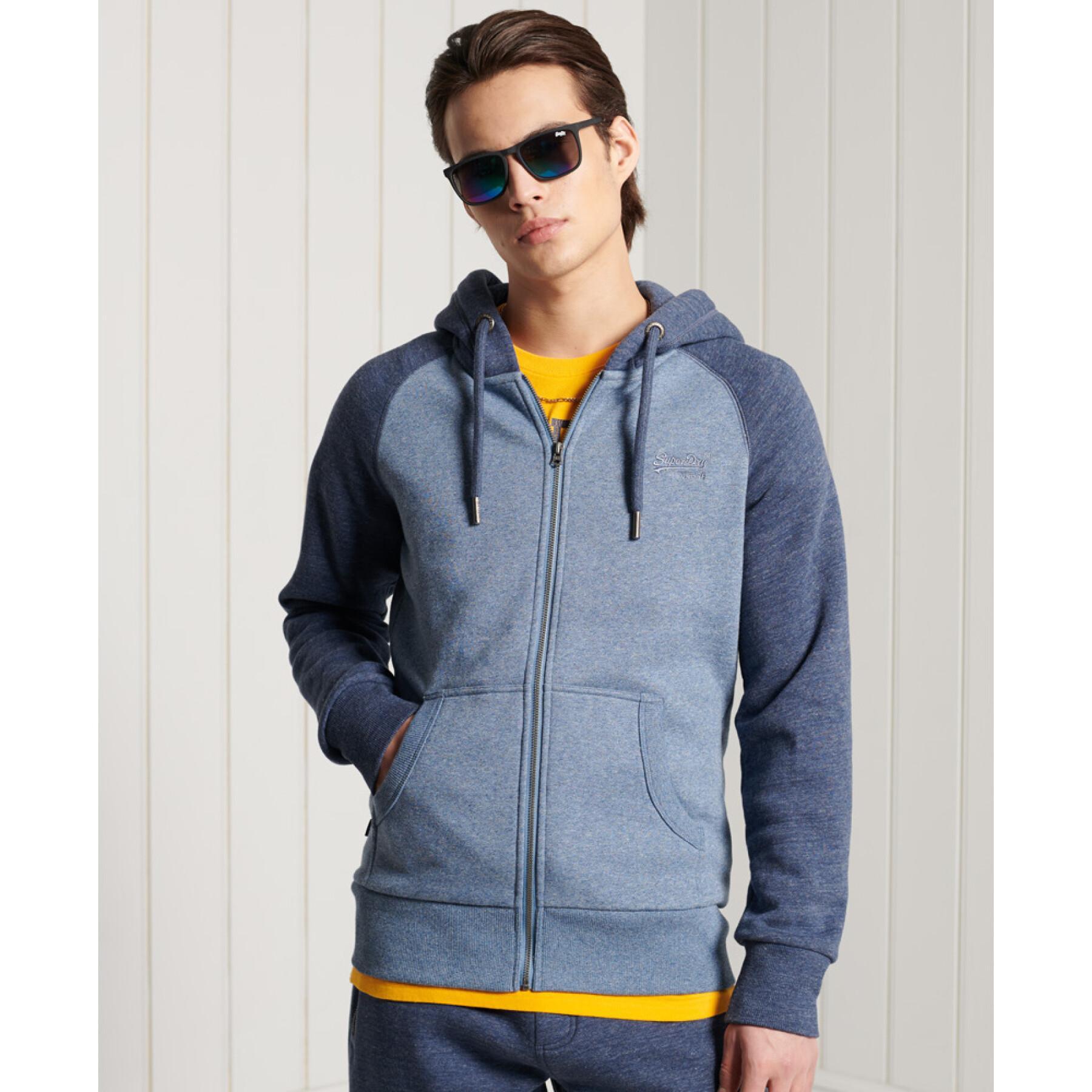 Klassieke zip-up hoodie met raglanmouwen Superdry Orange Label
