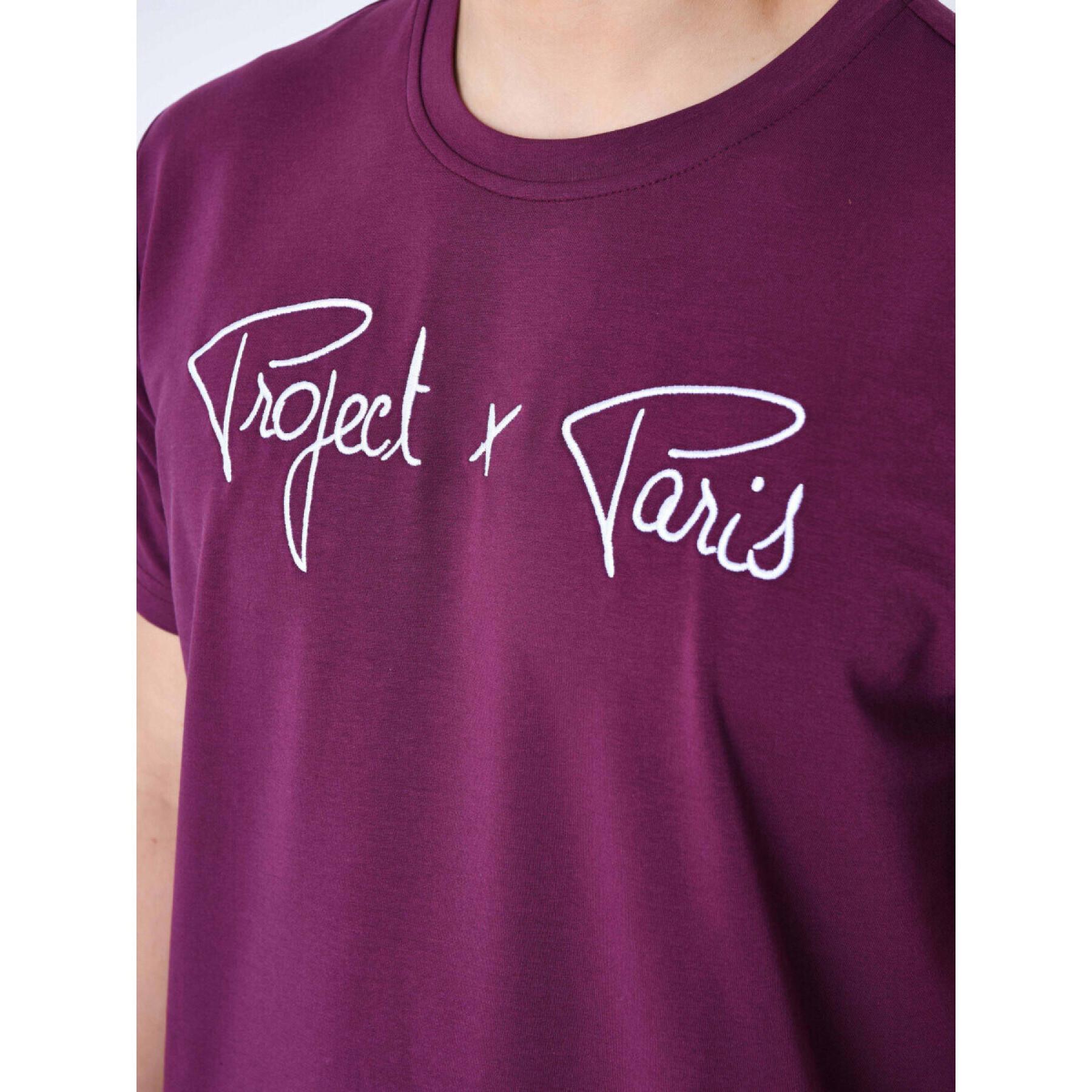 Basic T-shirt met geborduurd logo Project X Paris