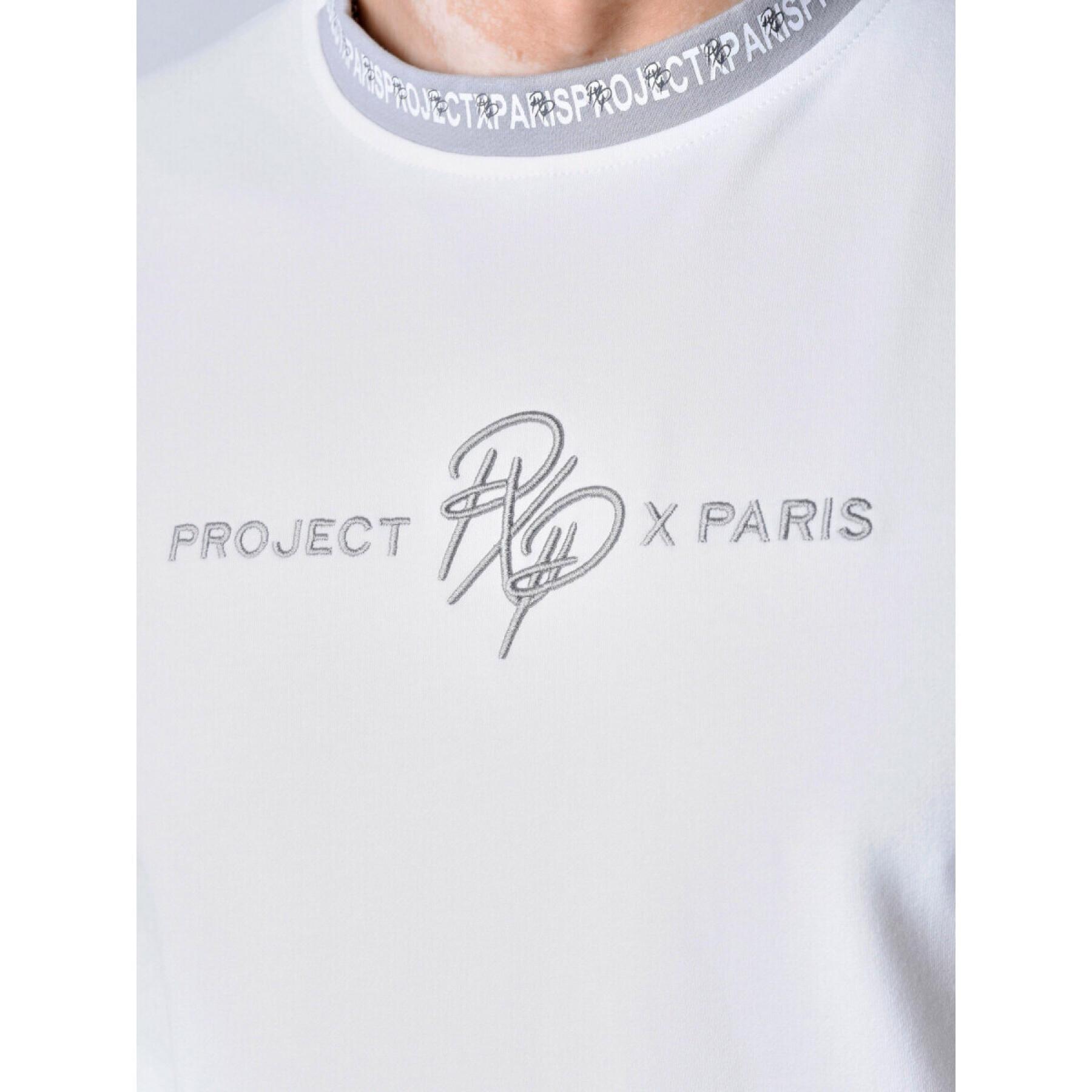Effen T-shirt met logostreep Project X Paris