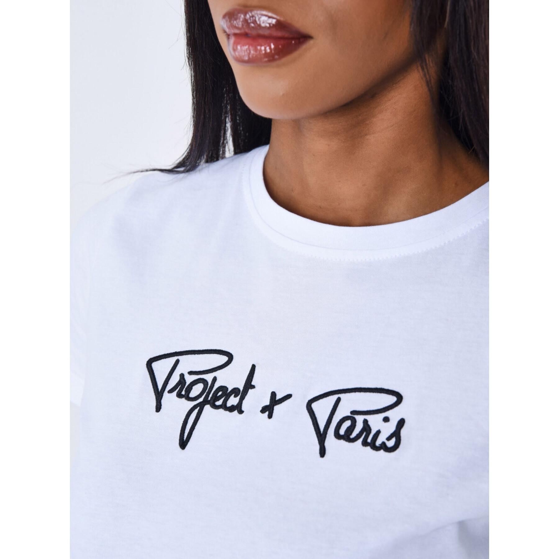 Basic T-shirt met geborduurd logo voor dames Project X Paris Signature