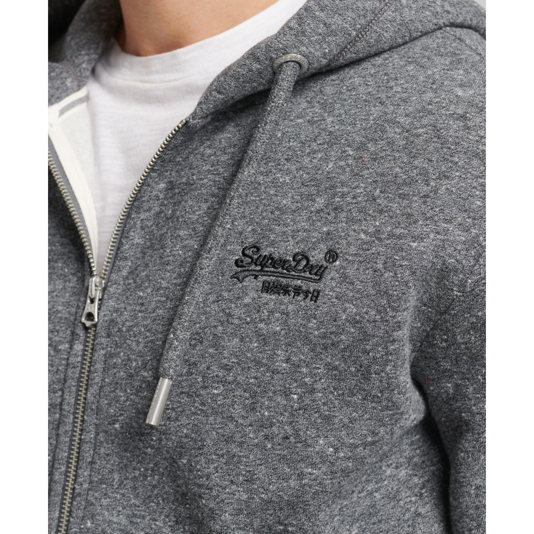 Zip-up hoodie van biologisch katoen met geborduurd logo Superdry Vintage