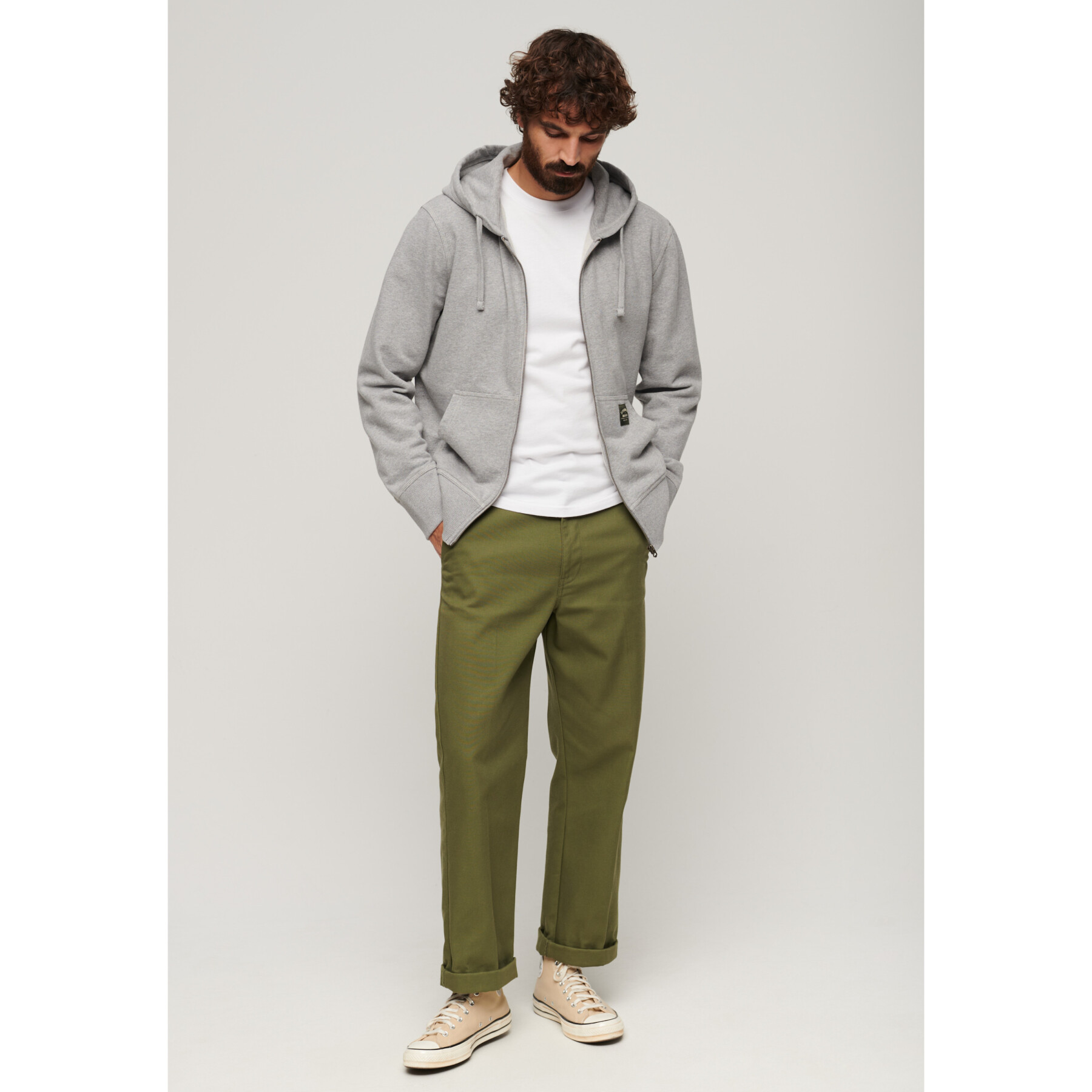 Casual zip-up hoodie met contrasterende stiksels Superdry