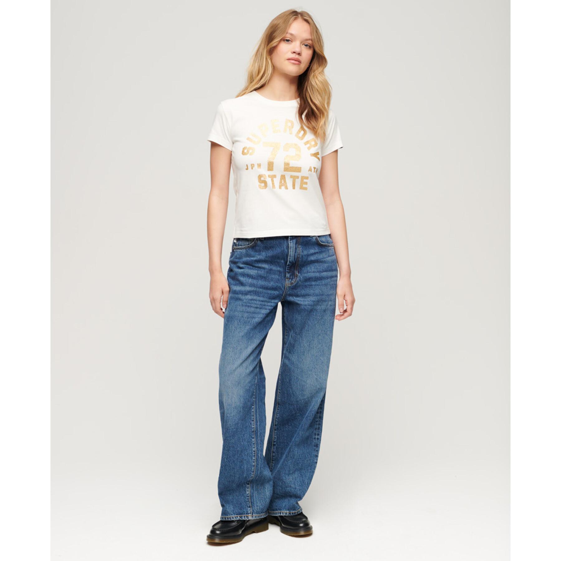 Dames-T-shirt Superdry College Scripted