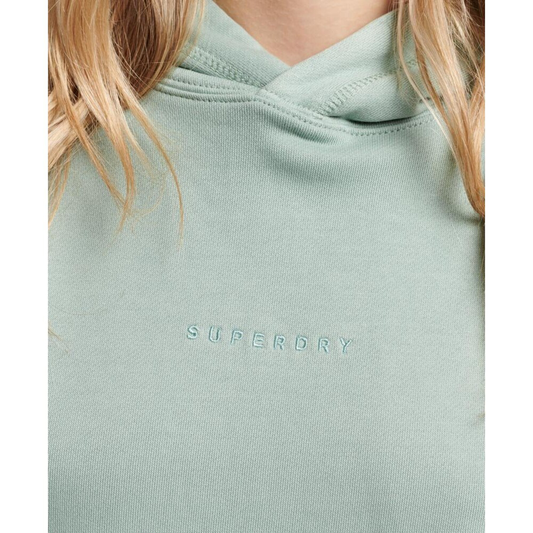 Geborduurd recht damessweatshirt met capuchon Superdry Micro Logo