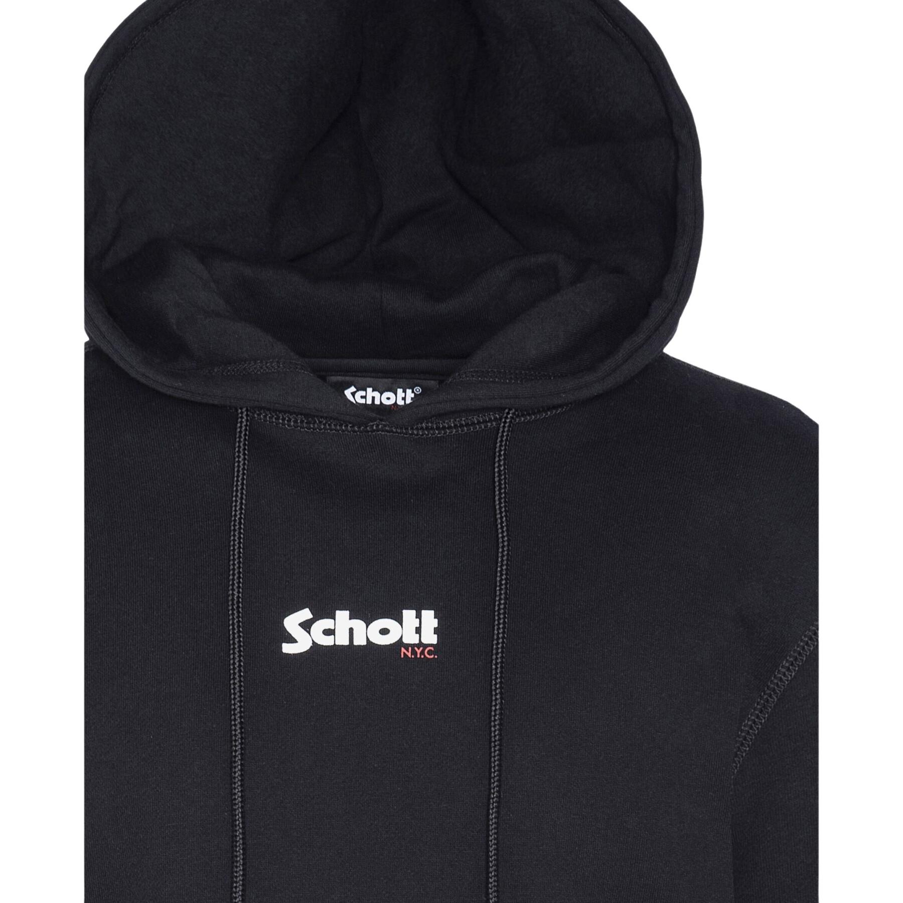 Hooded sweatshirt klein logo op de borst Schott