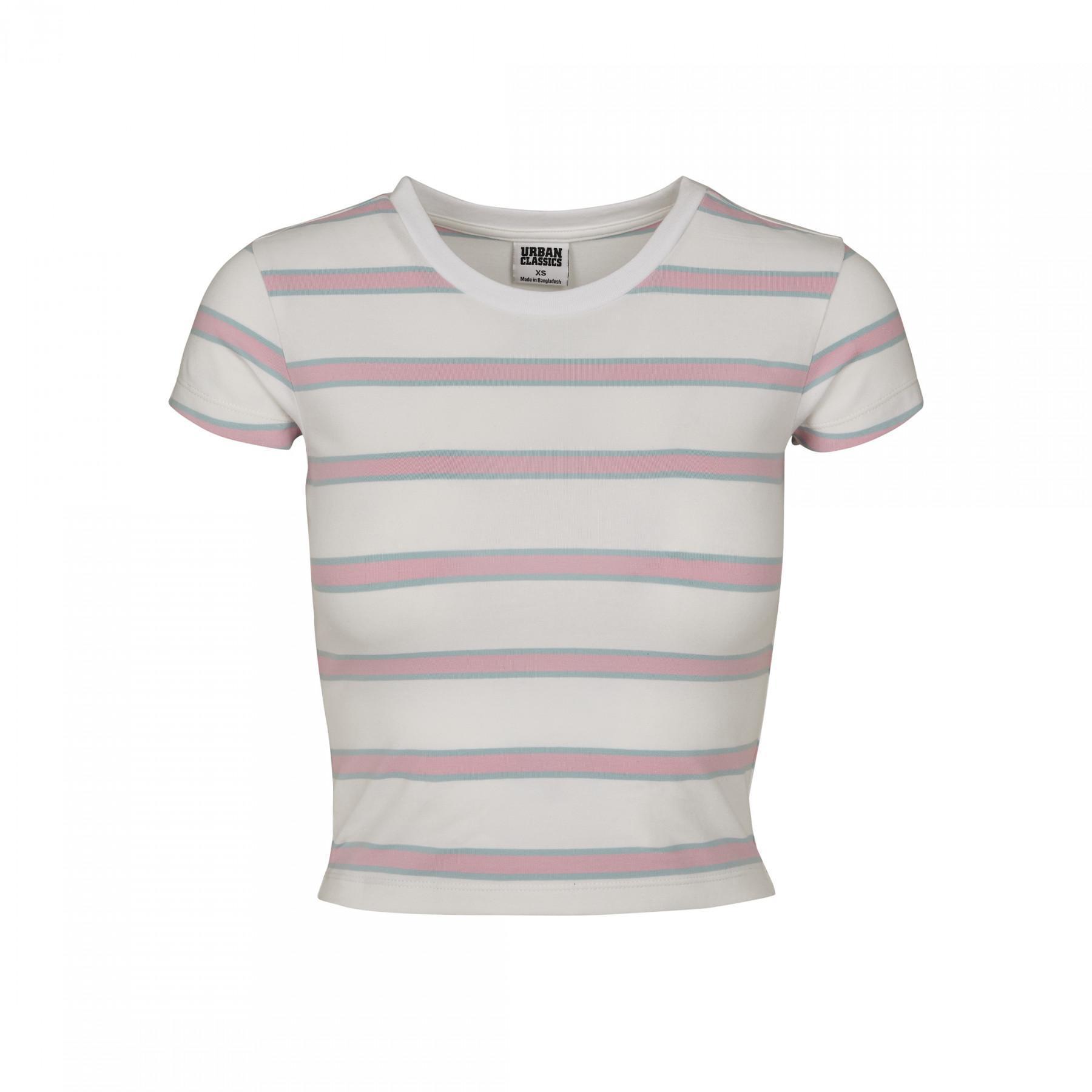 Dames-T-shirt Urban Classics stripe cropped