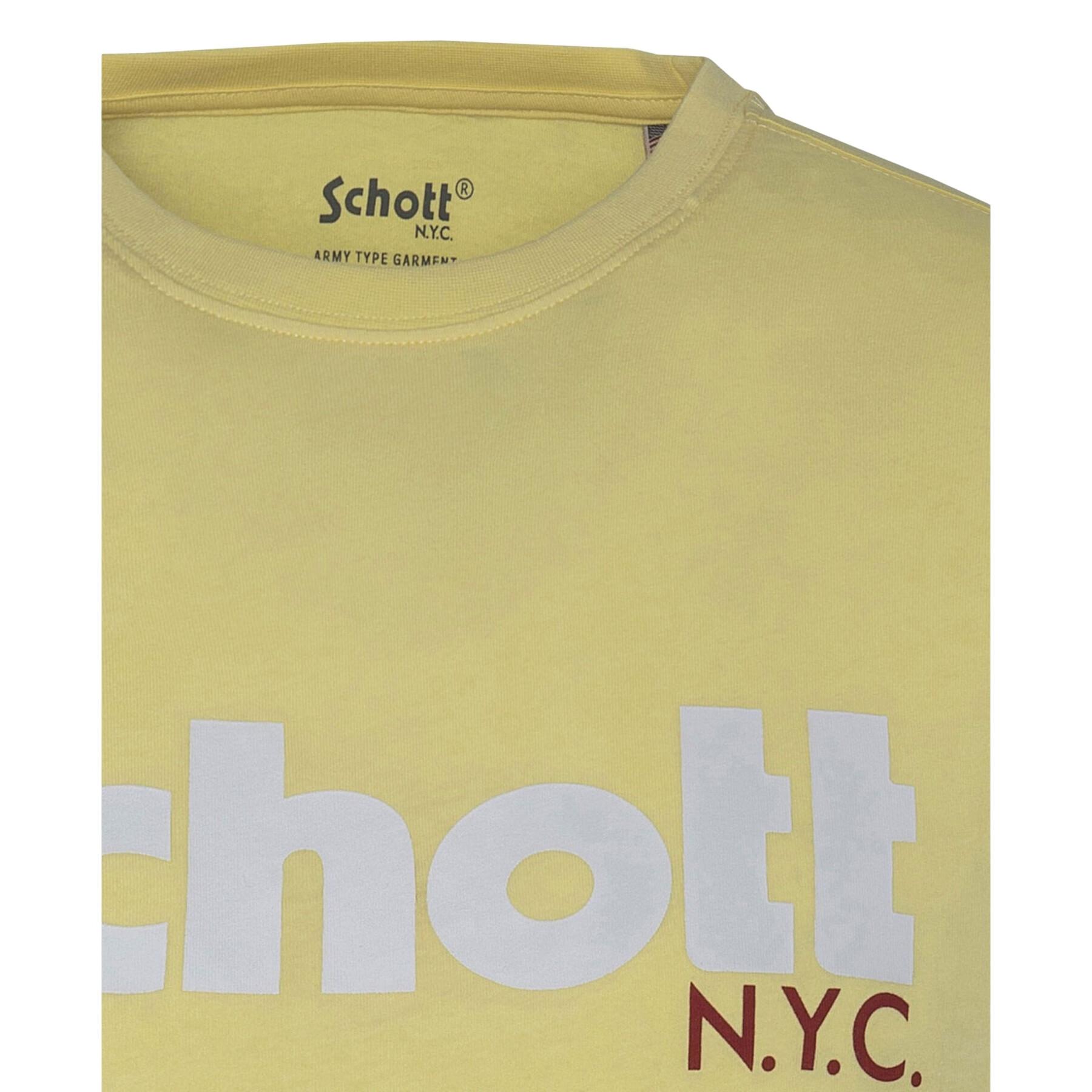 T-shirt met korte mouwen en groot logo Schott
