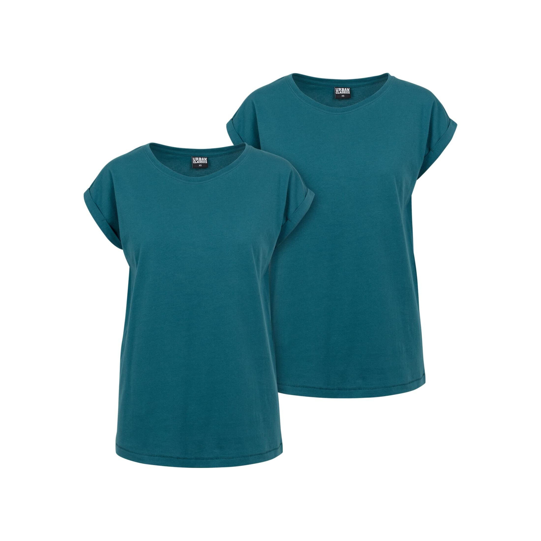 Dames T-shirts Urban Classics Extended Shoulder (x2)