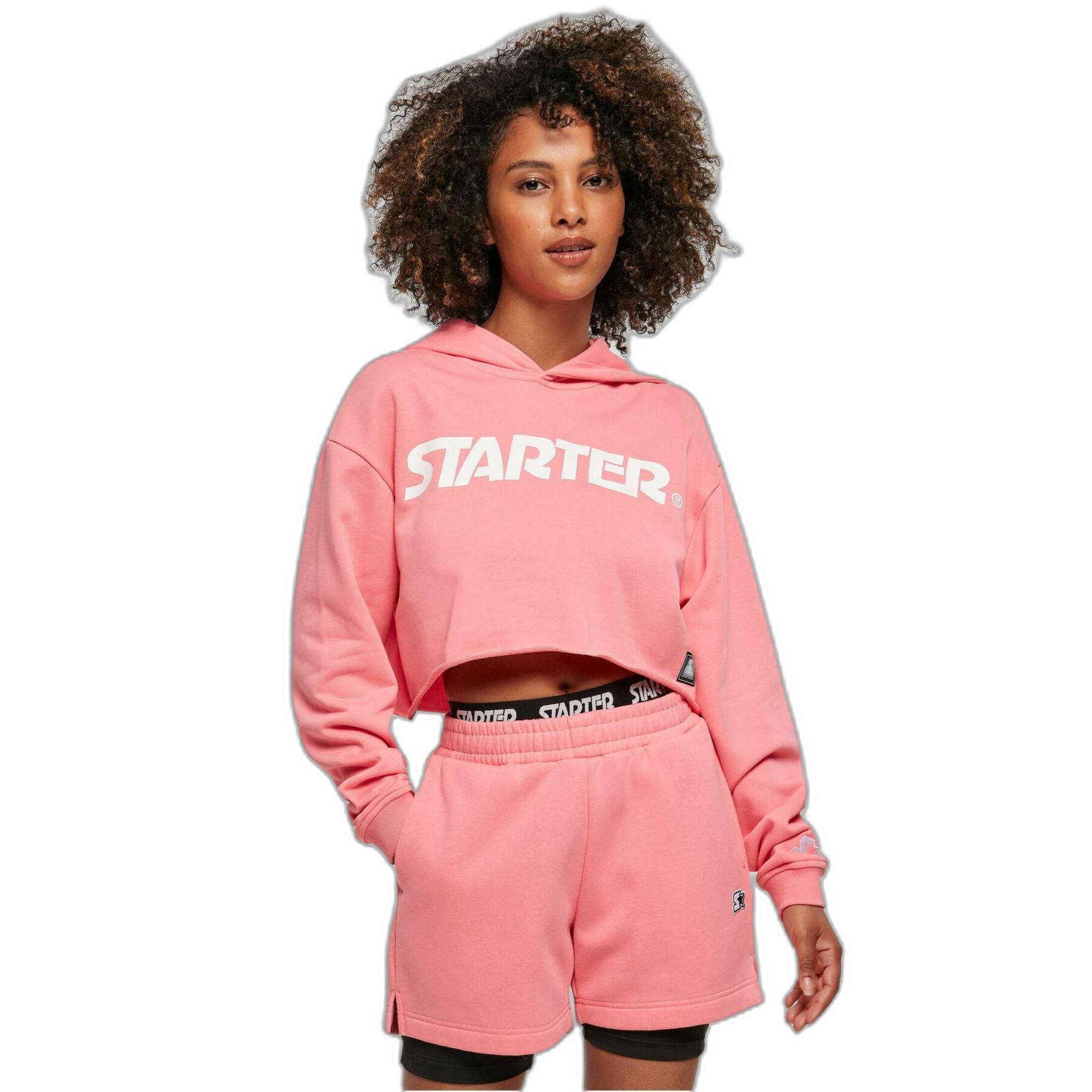 Kort sweatshirt met kap voor dames Urban Classics Starter