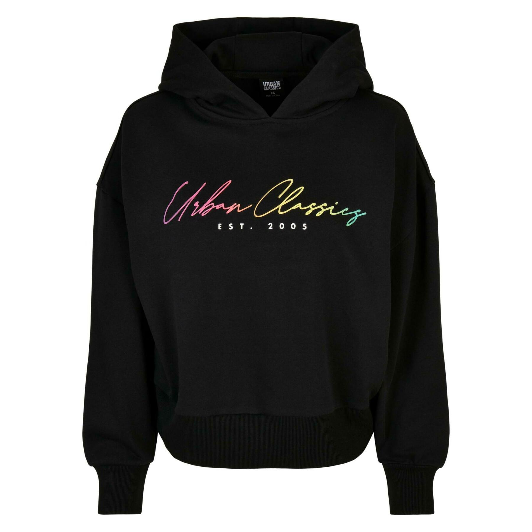 Dames sweatshirt met capuchon Urban Classics Oversized Rainbow GT