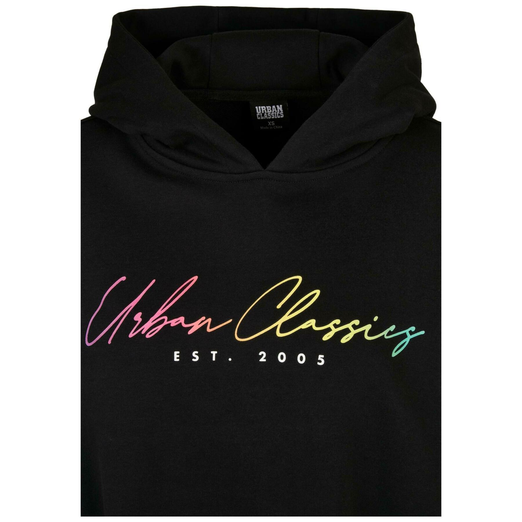 Dames sweatshirt met capuchon Urban Classics Oversized Rainbow