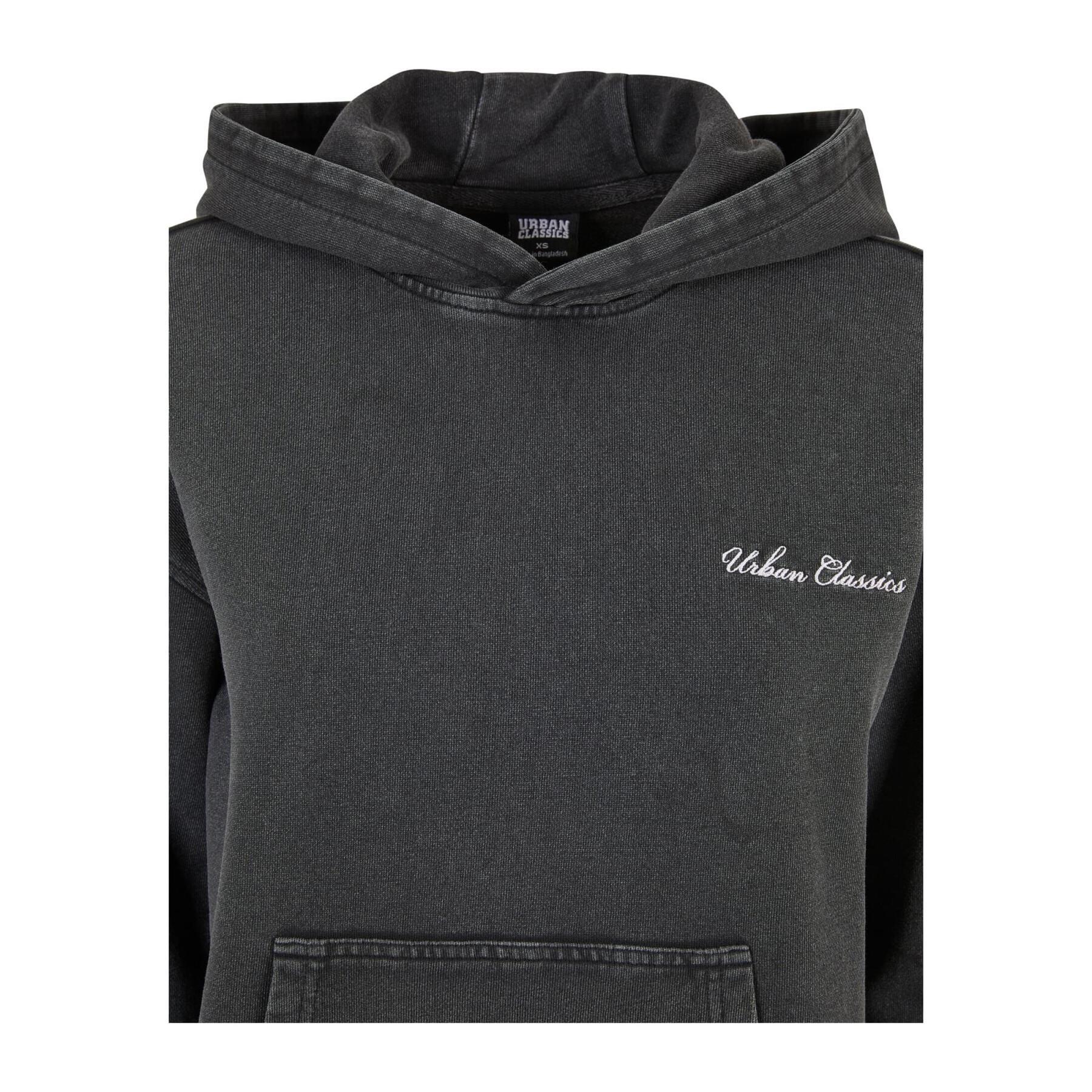 Sweat badstof hoodie met klein borduursel vrouw Urban Classics