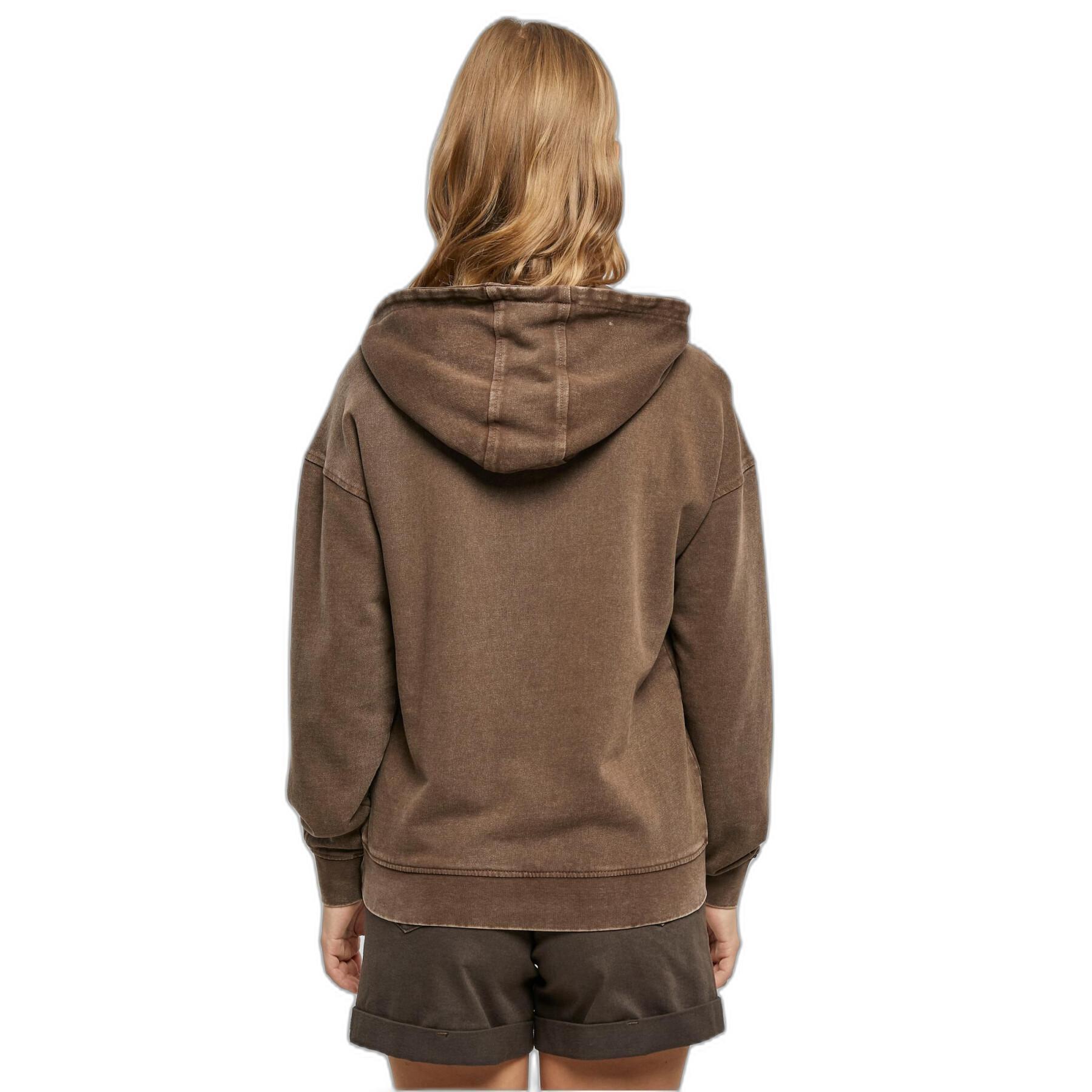 Sweat badstof hoodie met klein borduursel vrouw Urban Classics