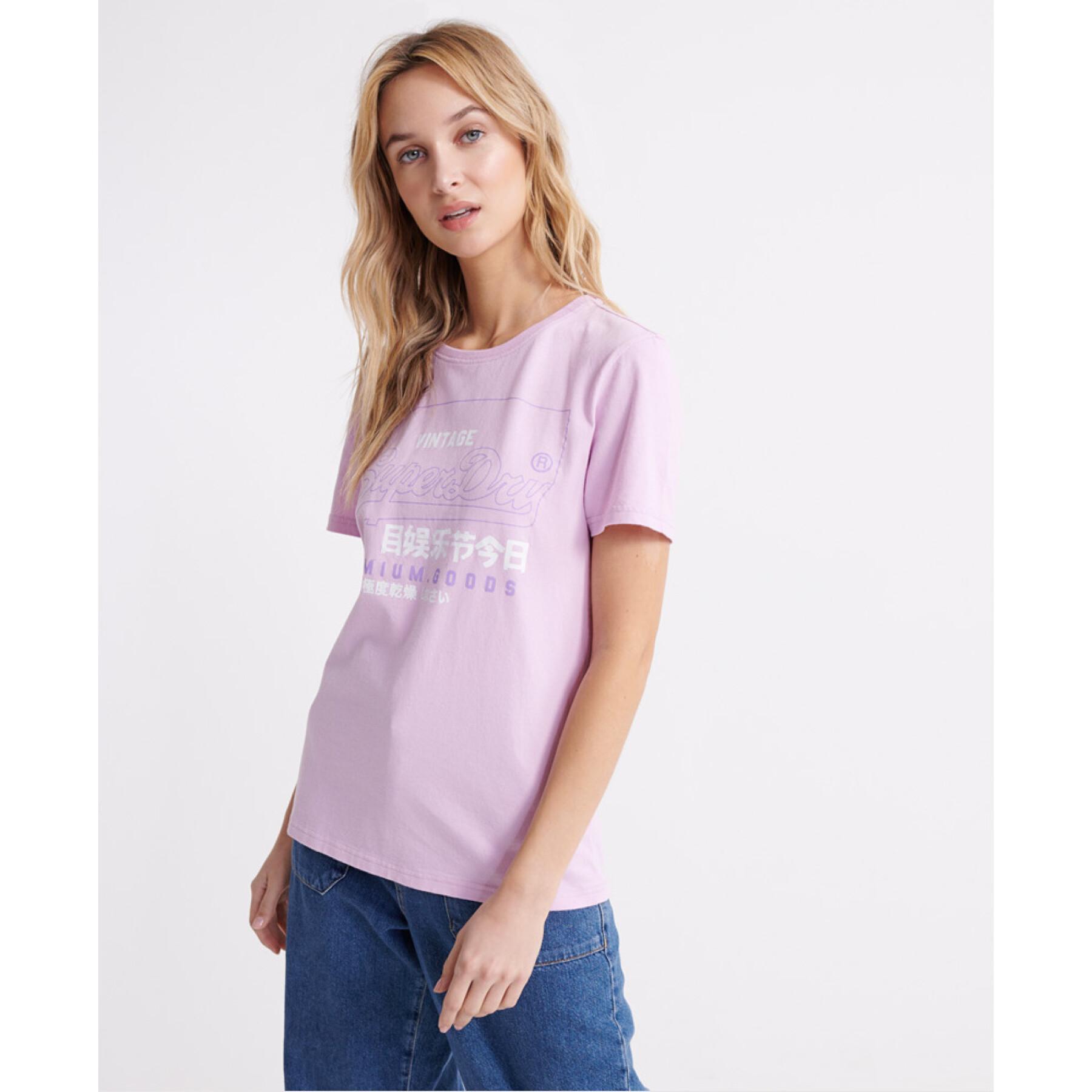 Biologisch katoenen contour T-shirt voor dames Superdry Premium Goods Label