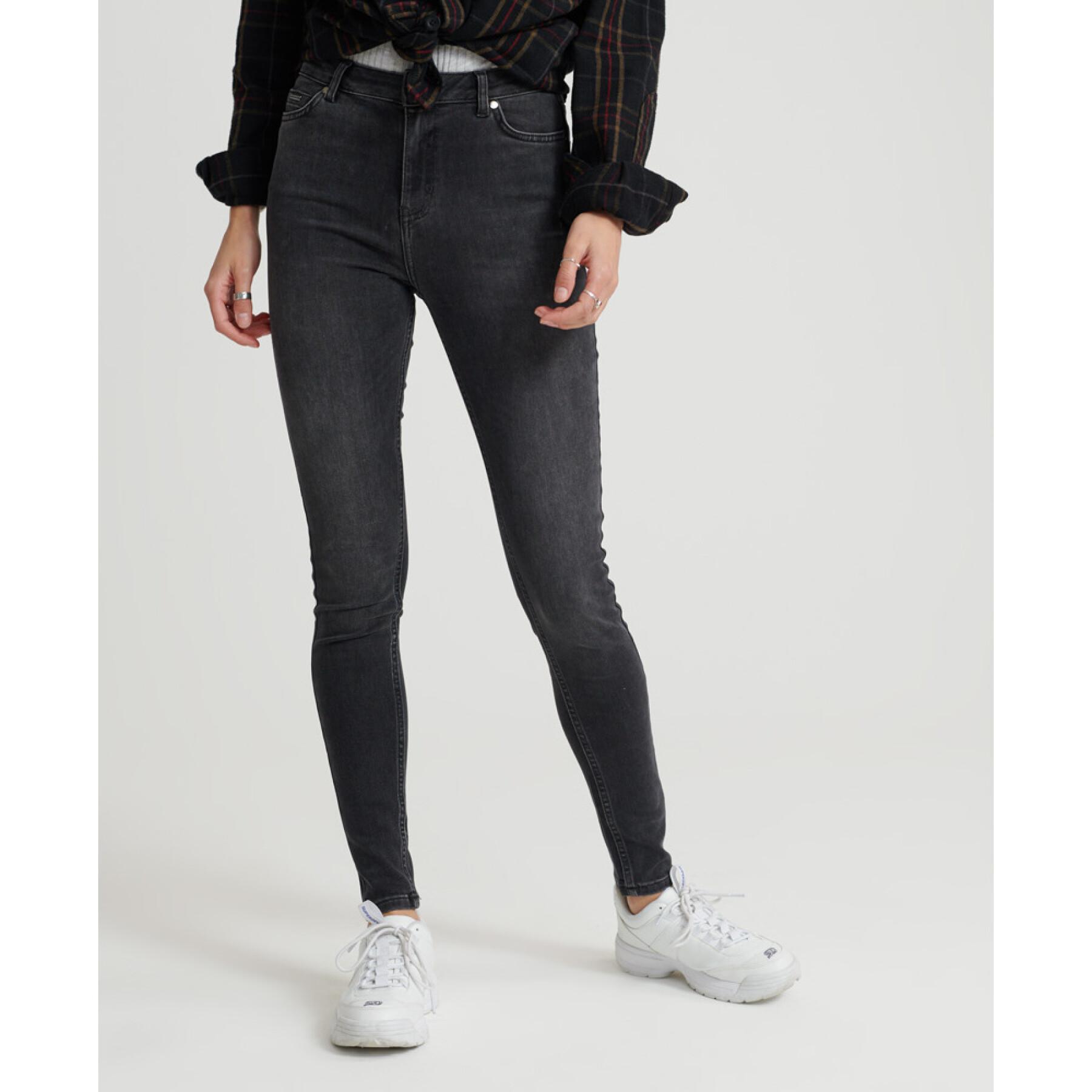 Dames skinny jeans met hoge taille Superdry Superthermo