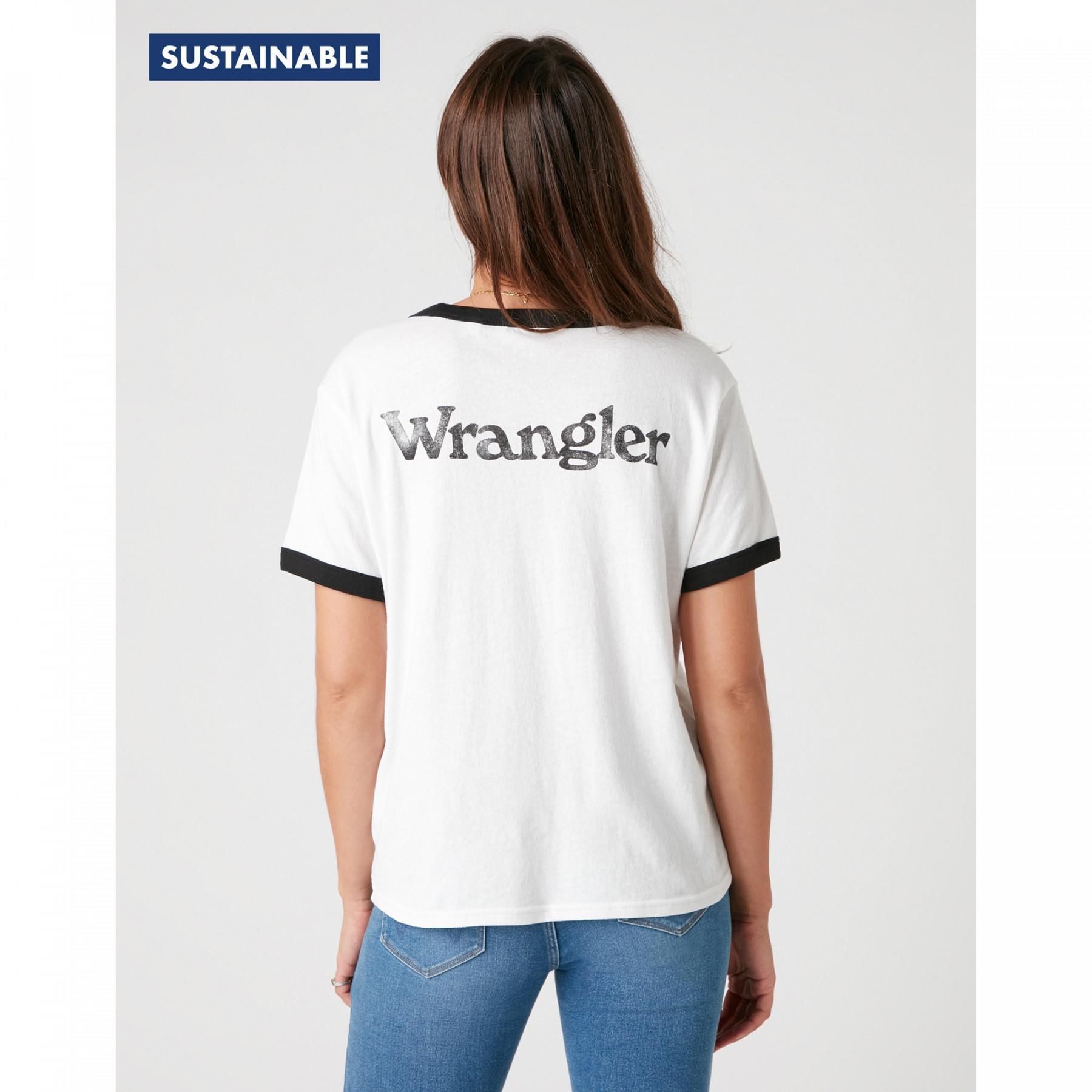 Dames-T-shirt Wrangler Relaxed Ringer Faded
