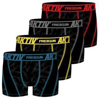 Set van 4 boxers met gekleurde stiksels Freegun Aktiv