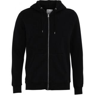 Hooded sweatshirt met rits Colorful Standard Classic Organic deep black