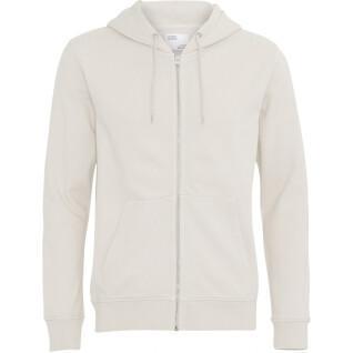 Hooded sweatshirt met rits Colorful Standard Classic Organic ivory white