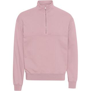 Sweatshirt 1/4 rits Colorful Standard Organic faded pink