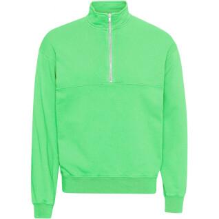 Sweatshirt 1/4 rits Colorful Standard Organic spring green