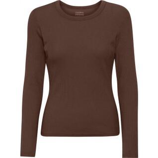 Geribd dames-T-shirt met lange mouwen Colorful Standard Organic coffee brown