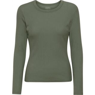 Geribd dames-T-shirt met lange mouwen Colorful Standard Organic dusty olive