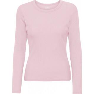 Geribd dames-T-shirt met lange mouwen Colorful Standard Organic faded pink