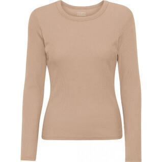 Geribd dames-T-shirt met lange mouwen Colorful Standard Organic honey beige
